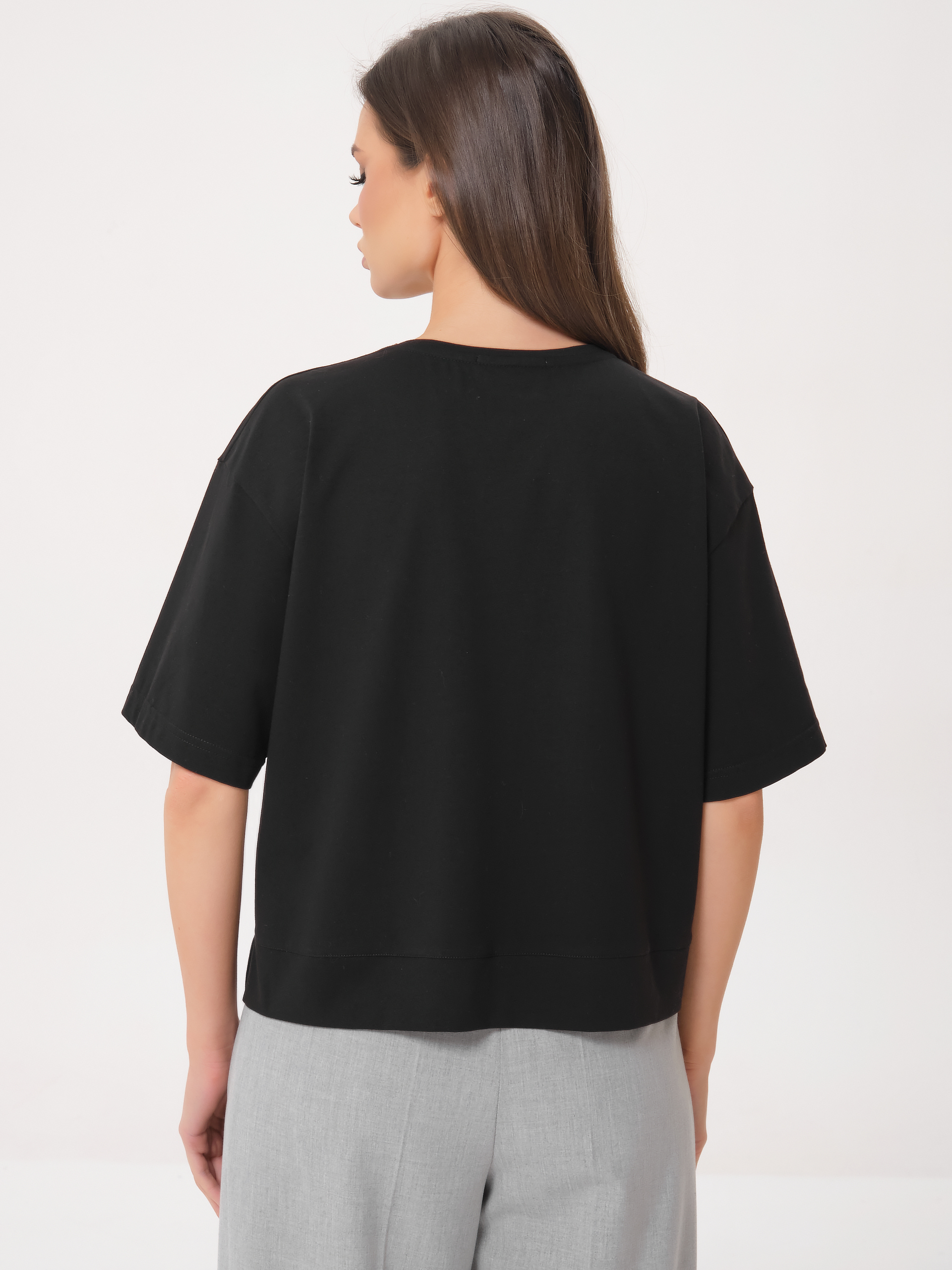 Футболка чёрная со стразами Priz(фото7)