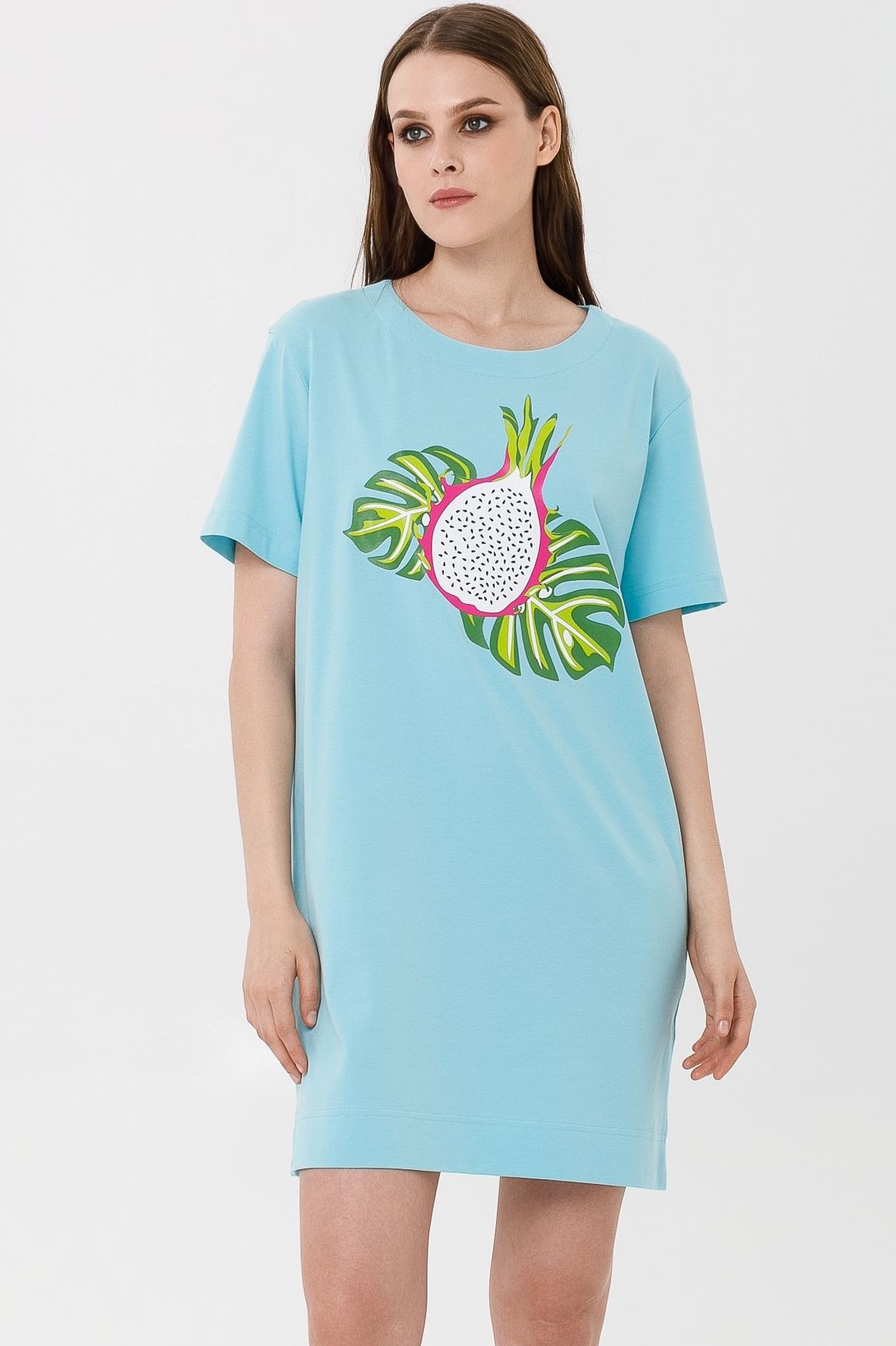 Платье домашнее трикотажное с принтом Priz