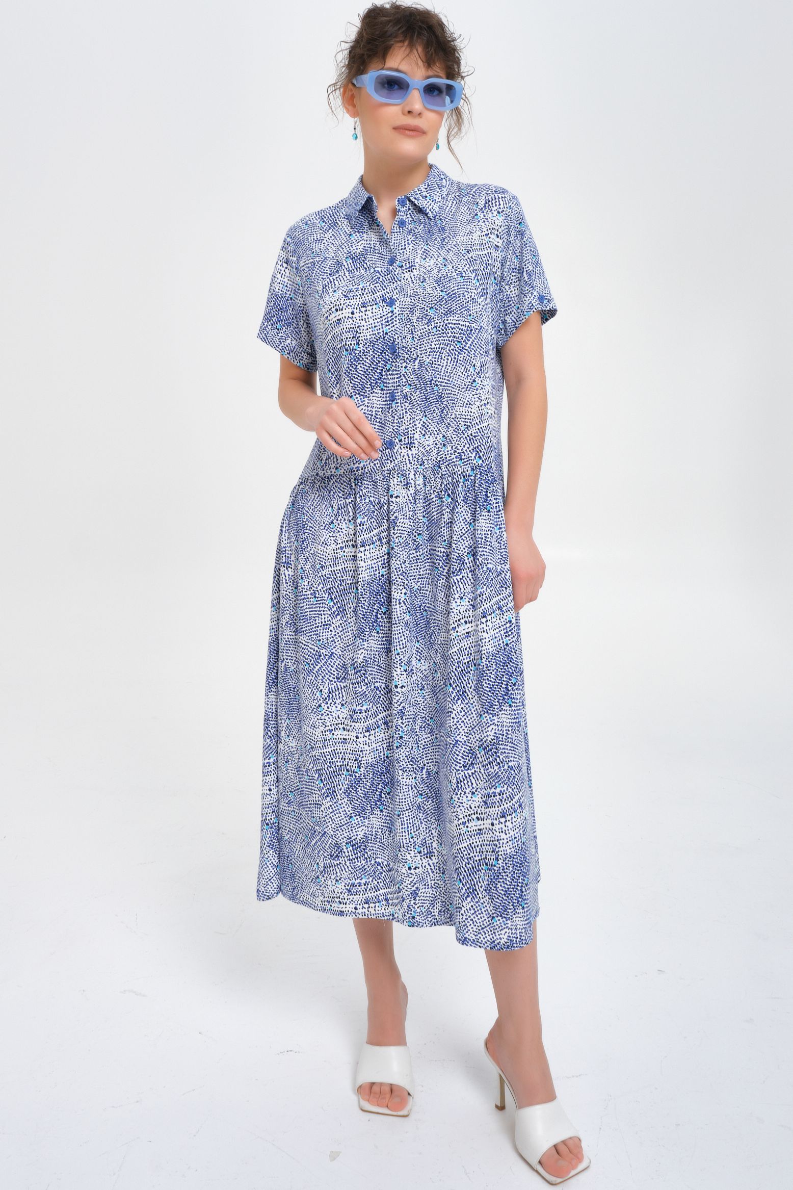 Платье из вискозы с принтом Priz