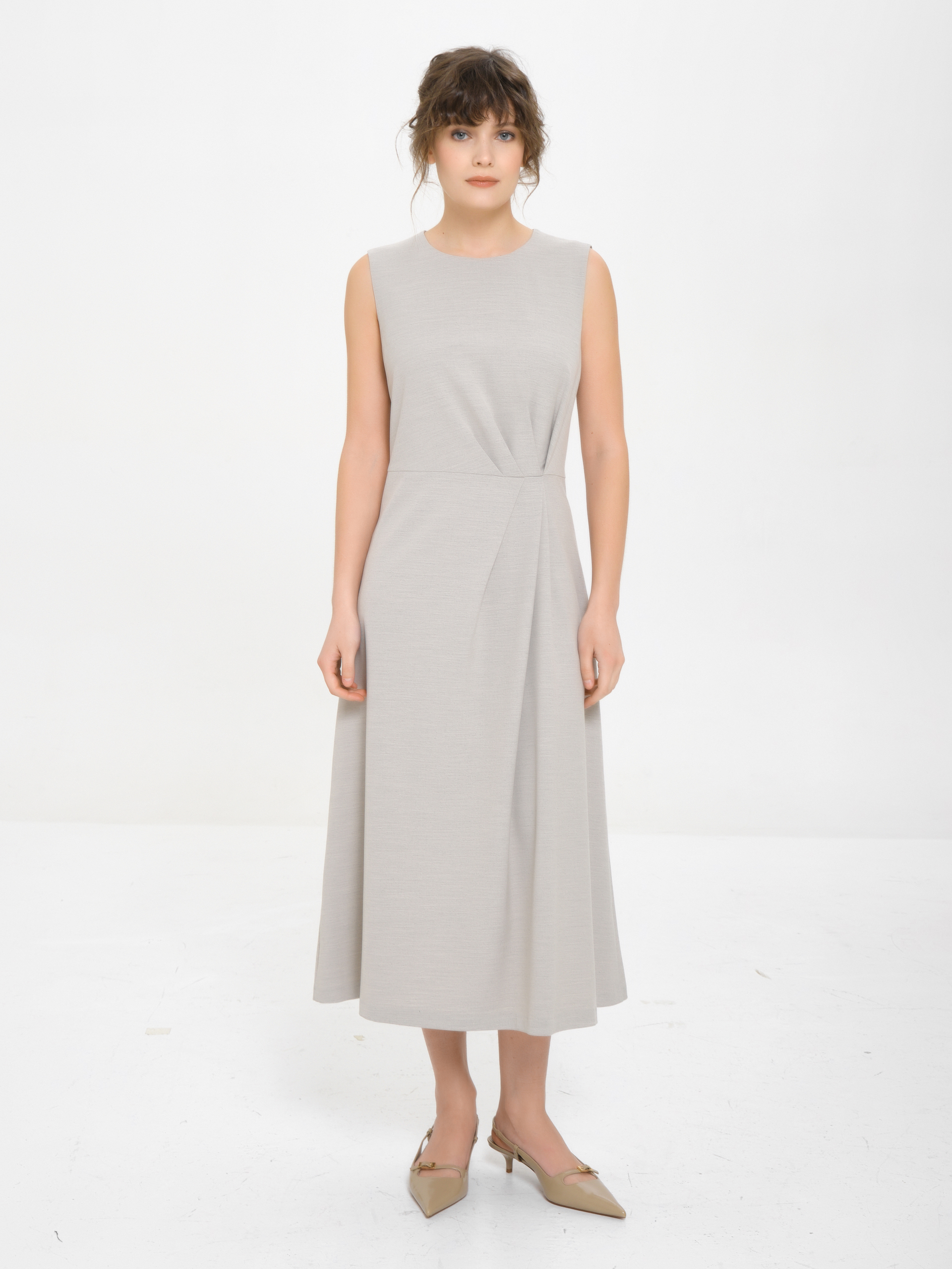 Платье без рукавов бежевое Priz(фото4)