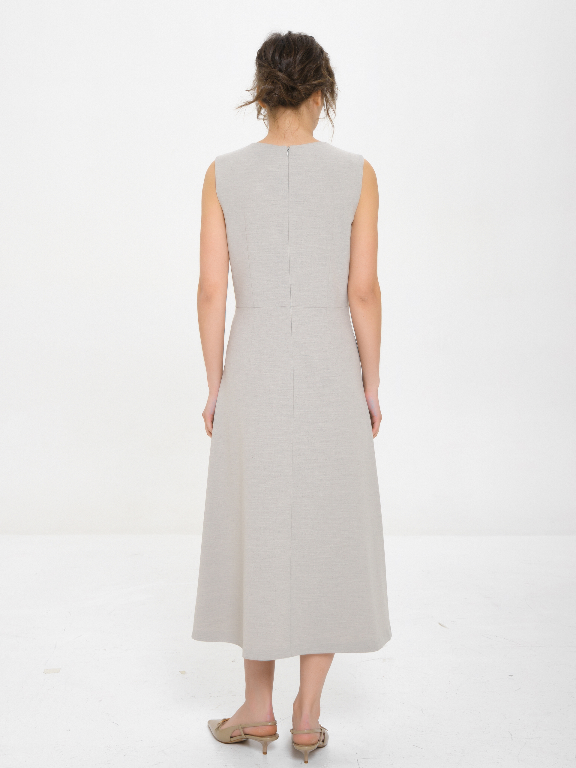 Платье без рукавов бежевое Priz(фото5)