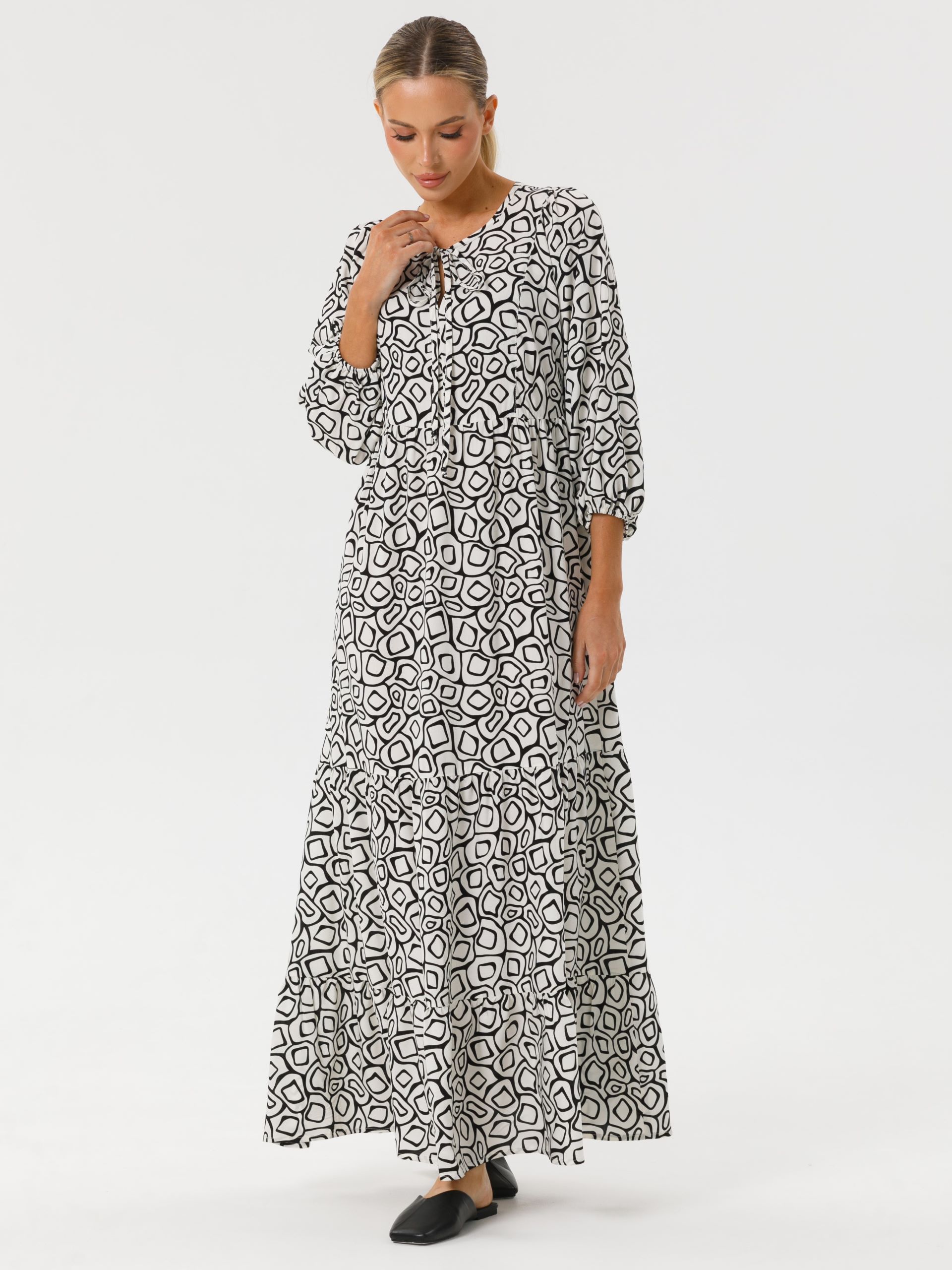 Платье ярусное с принтом Priz(фото2)