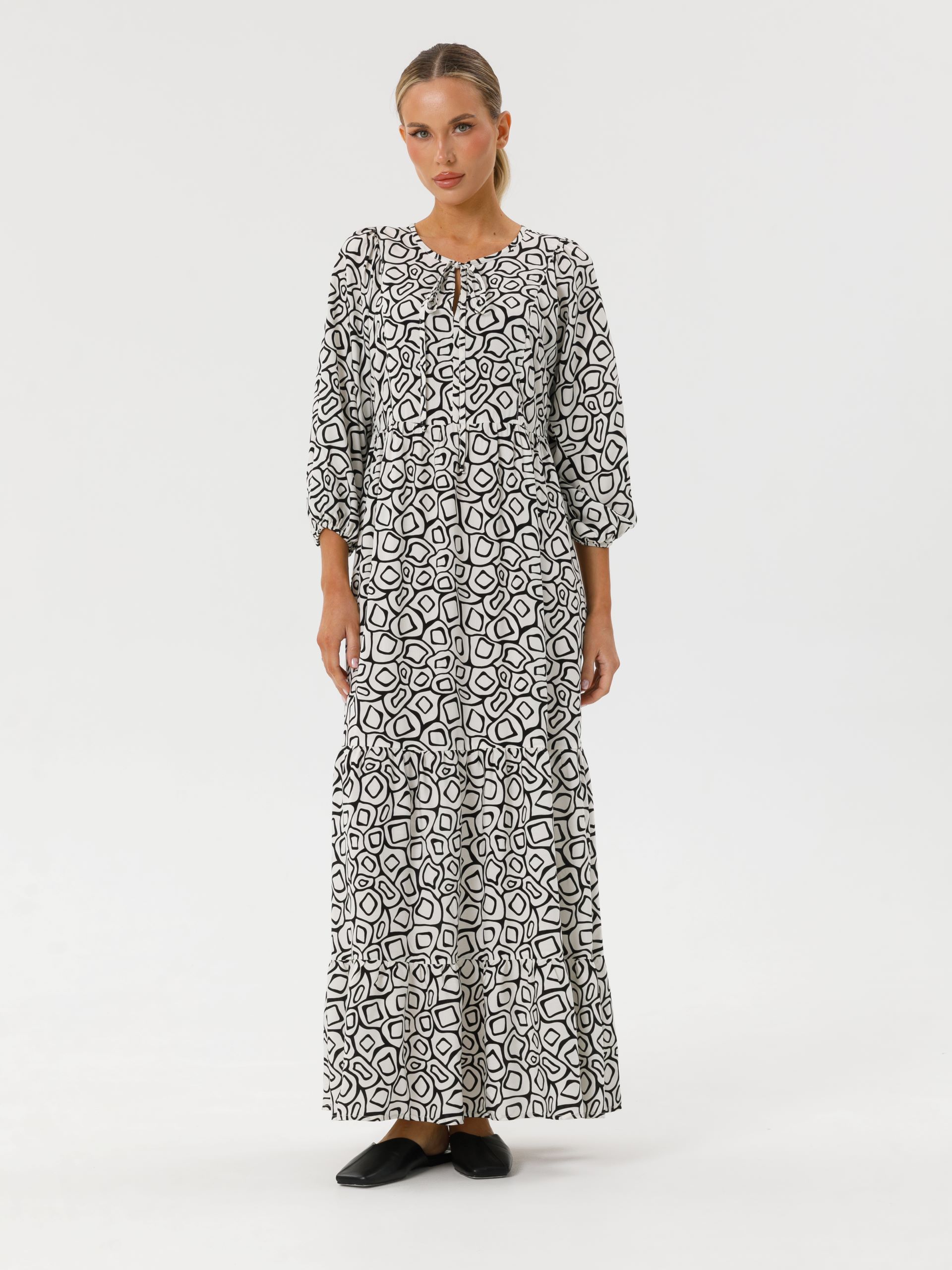 Платье ярусное с принтом Priz(фото4)