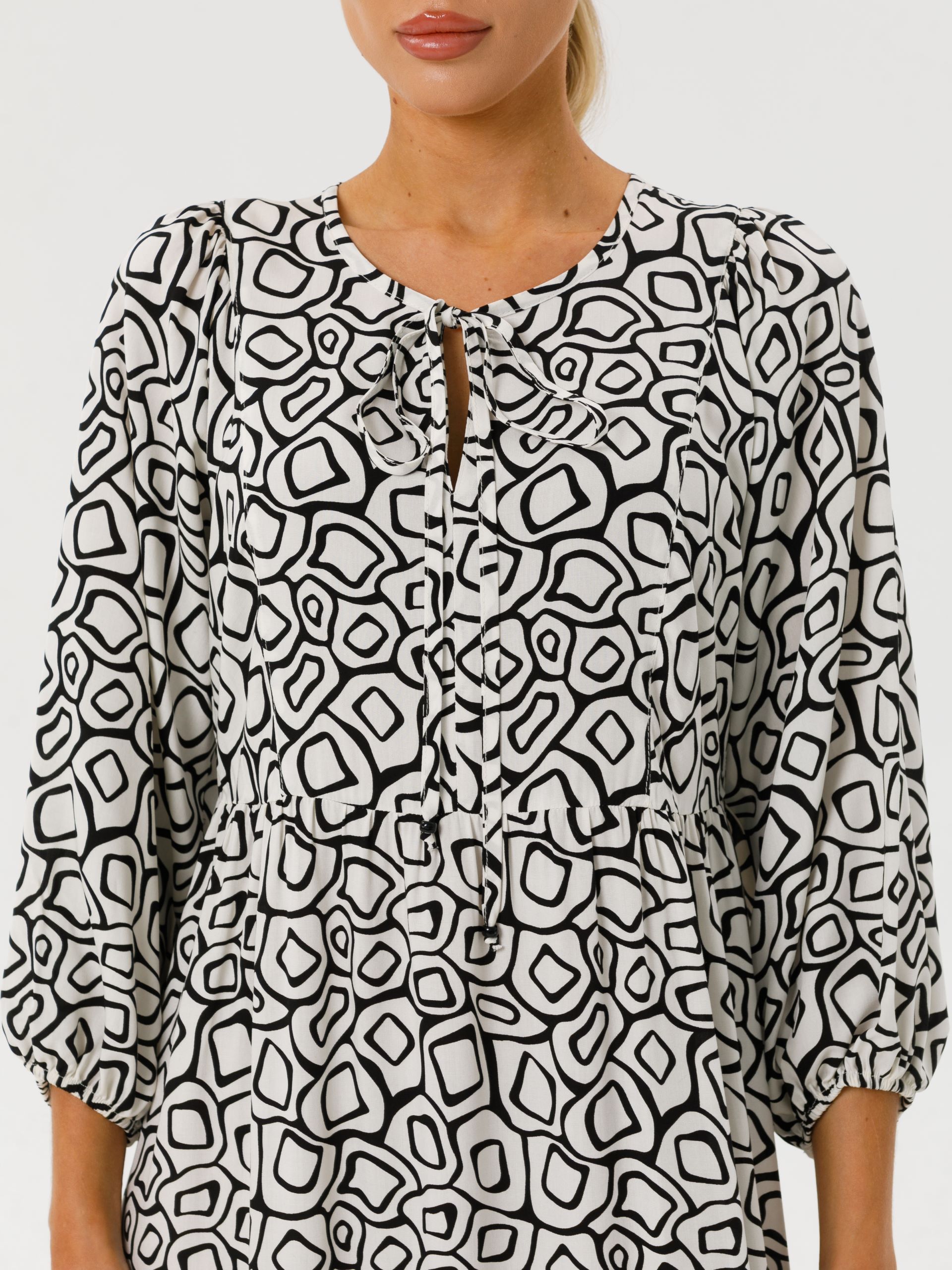 Платье ярусное с принтом Priz(фото3)