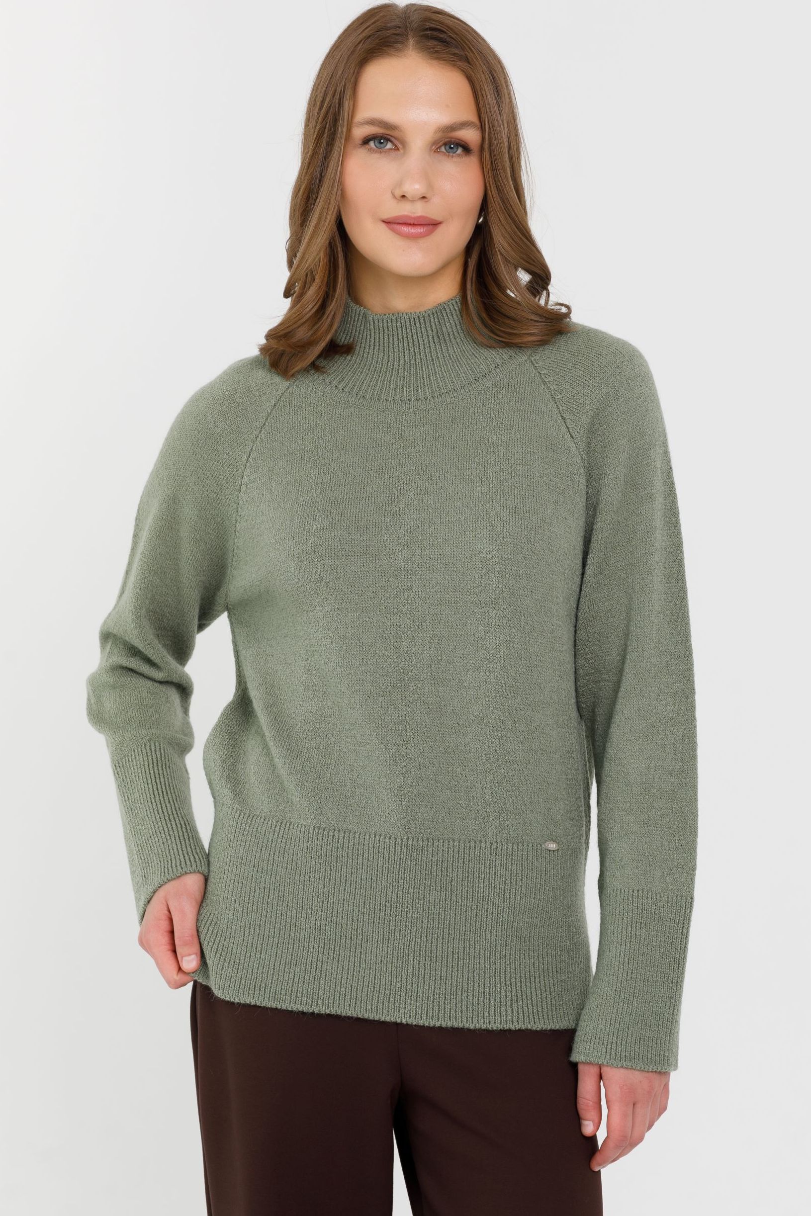 Свитер вязаный оливкового цвета Priz