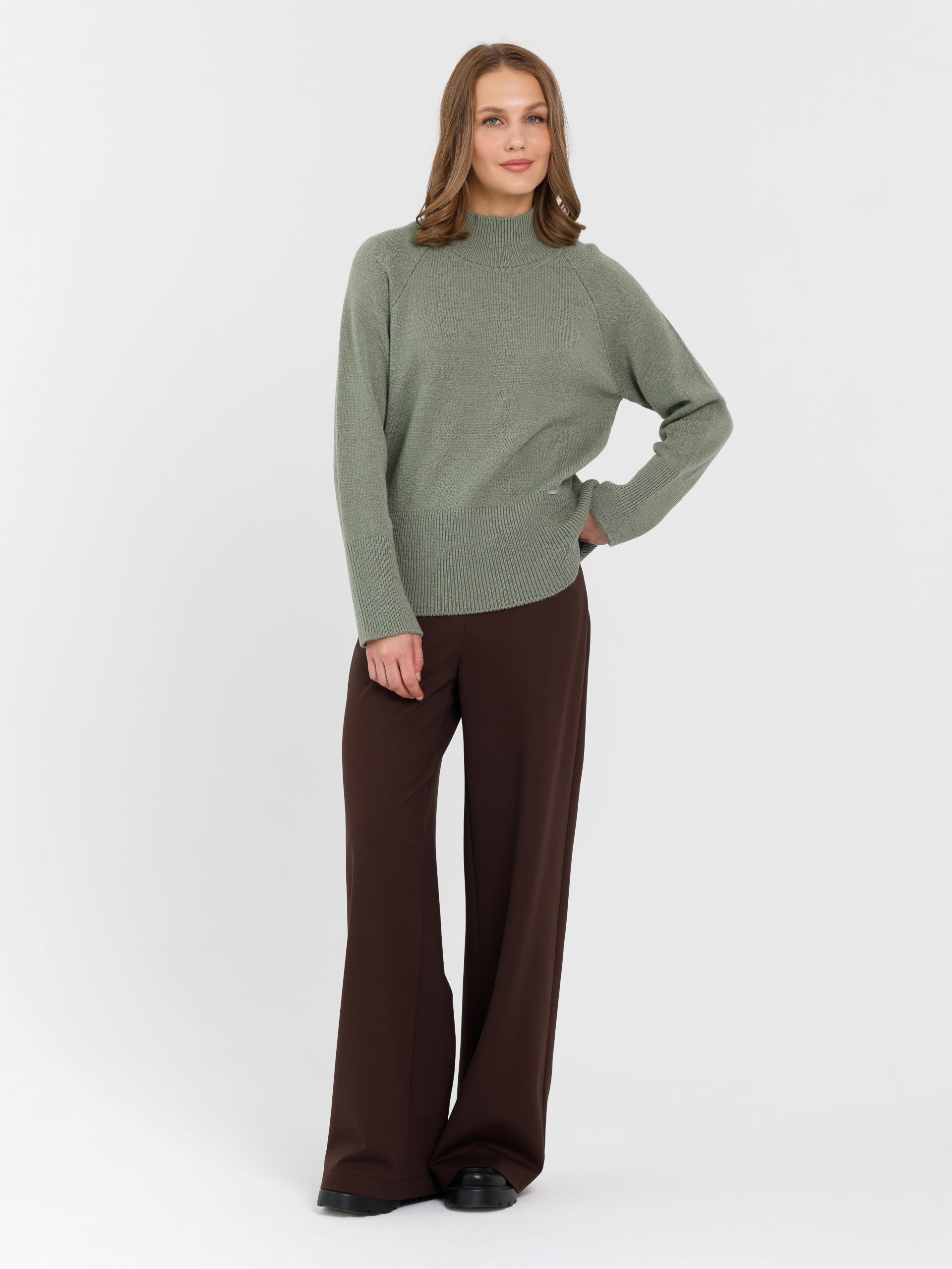 Свитер вязаный оливкового цвета Priz(фото2)