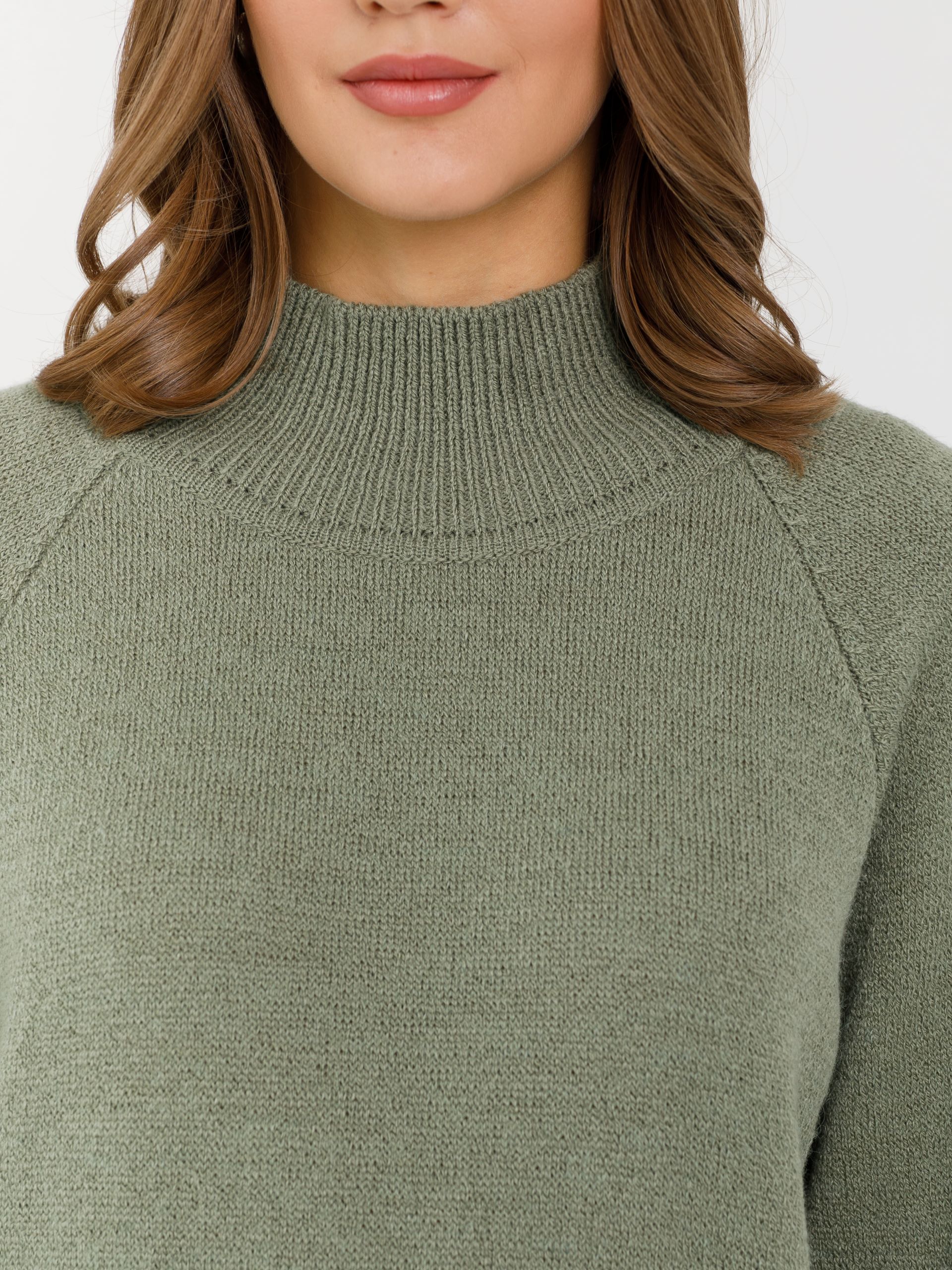 Свитер вязаный оливкового цвета Priz(фото4)