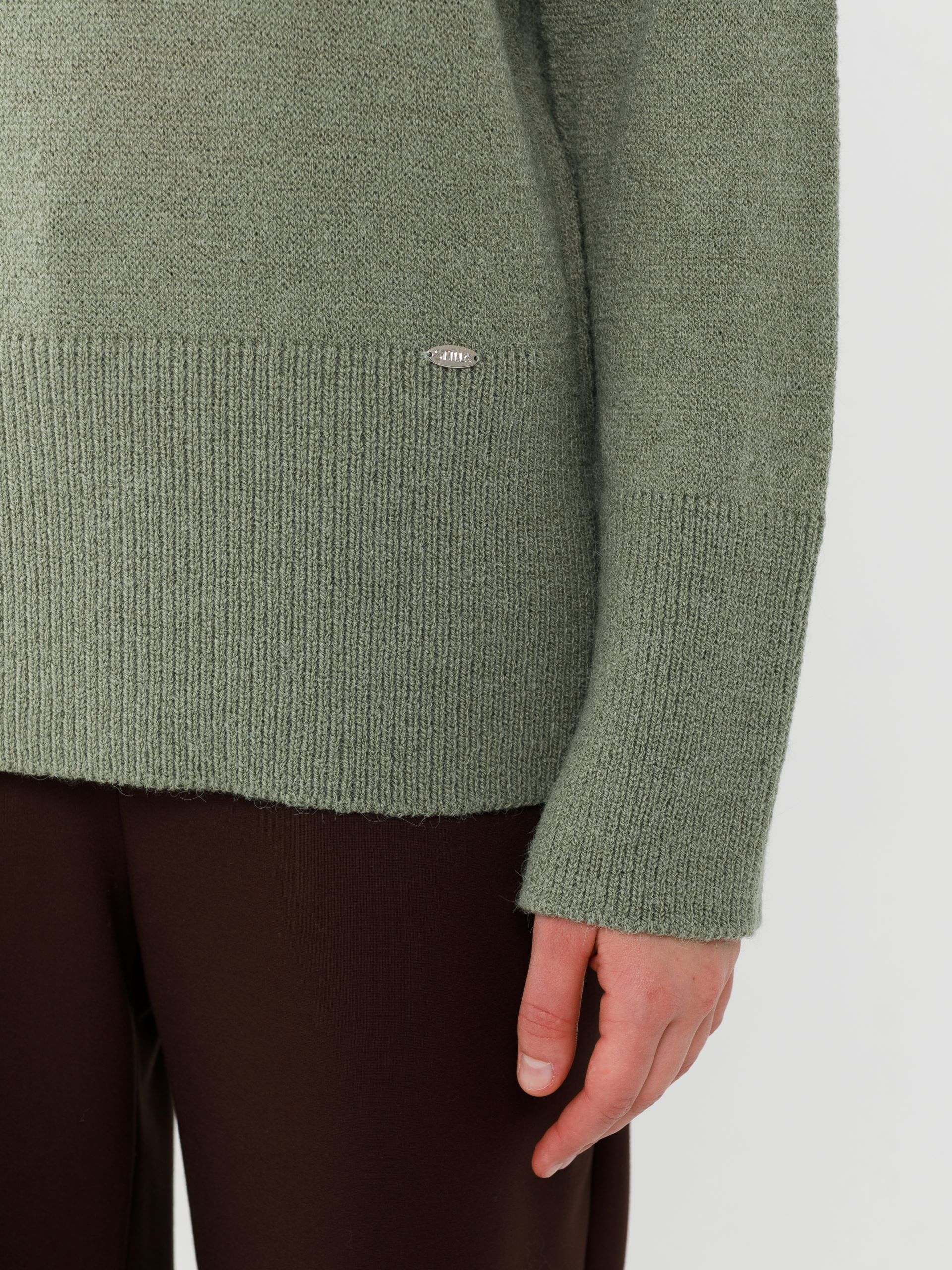 Свитер вязаный оливкового цвета Priz(фото5)