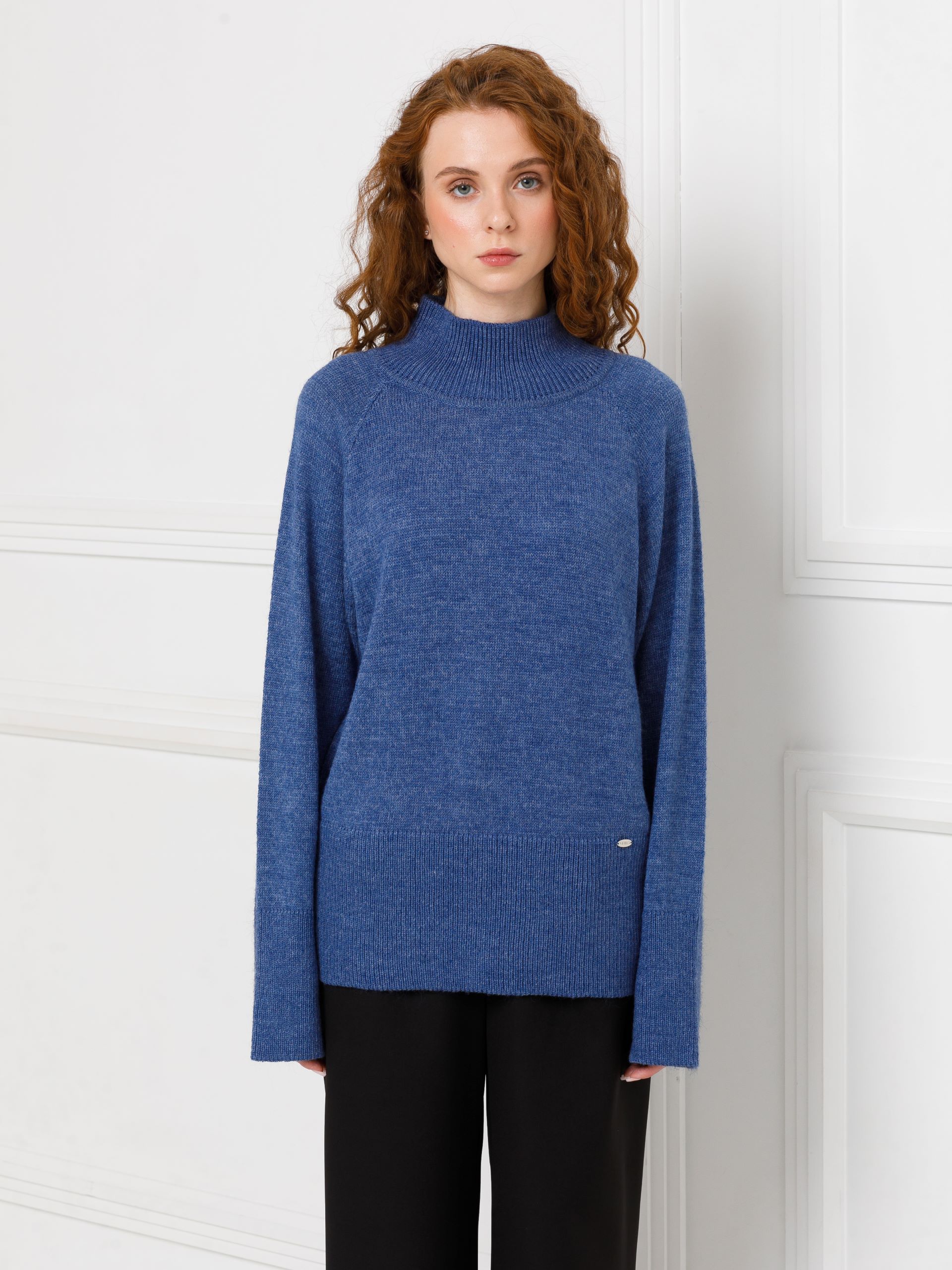 Свитер вязаный синего цвета Priz(фото4)