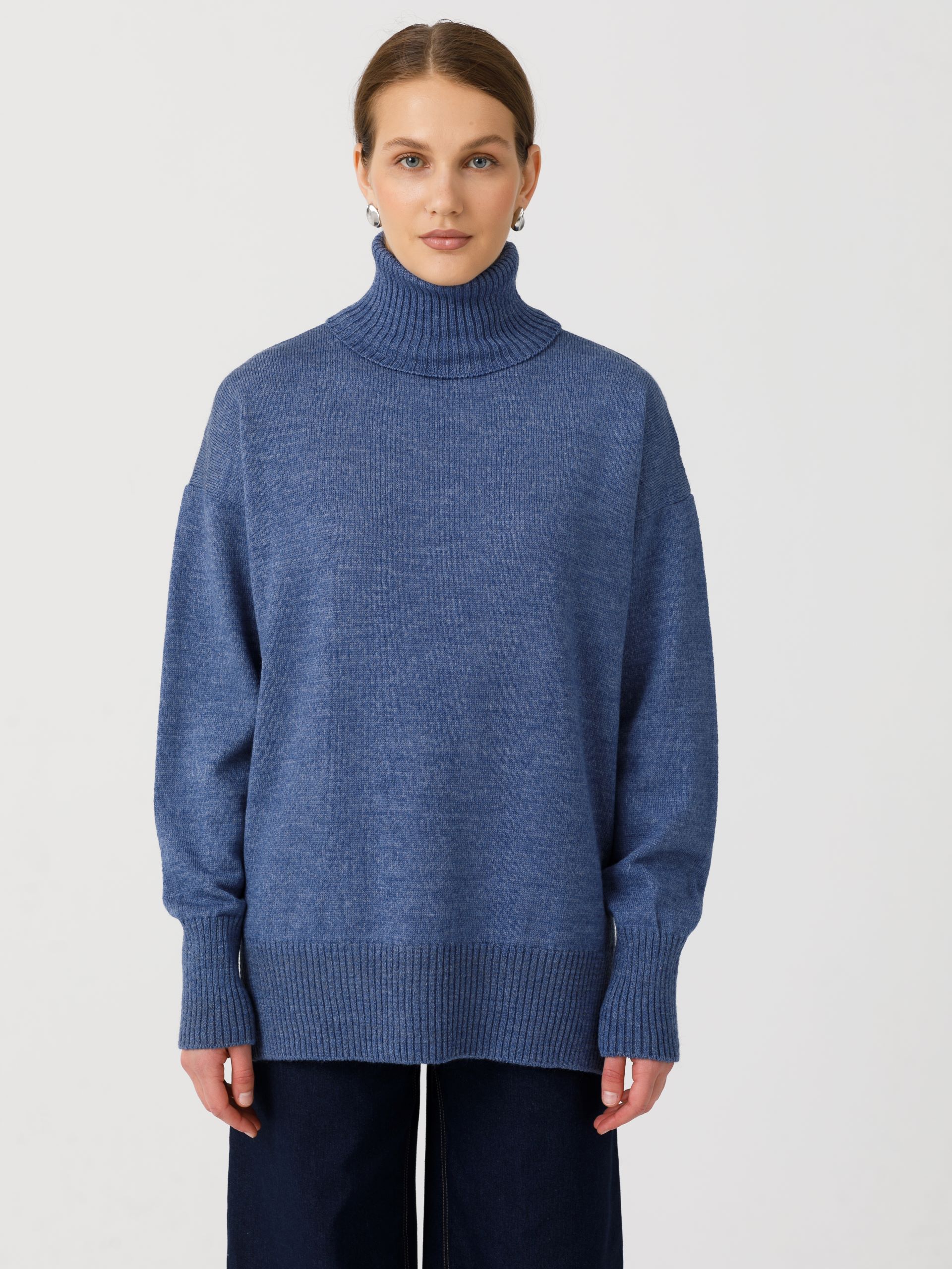 Водолазка вязаная синяя с длинными рукавами Priz(фото3)