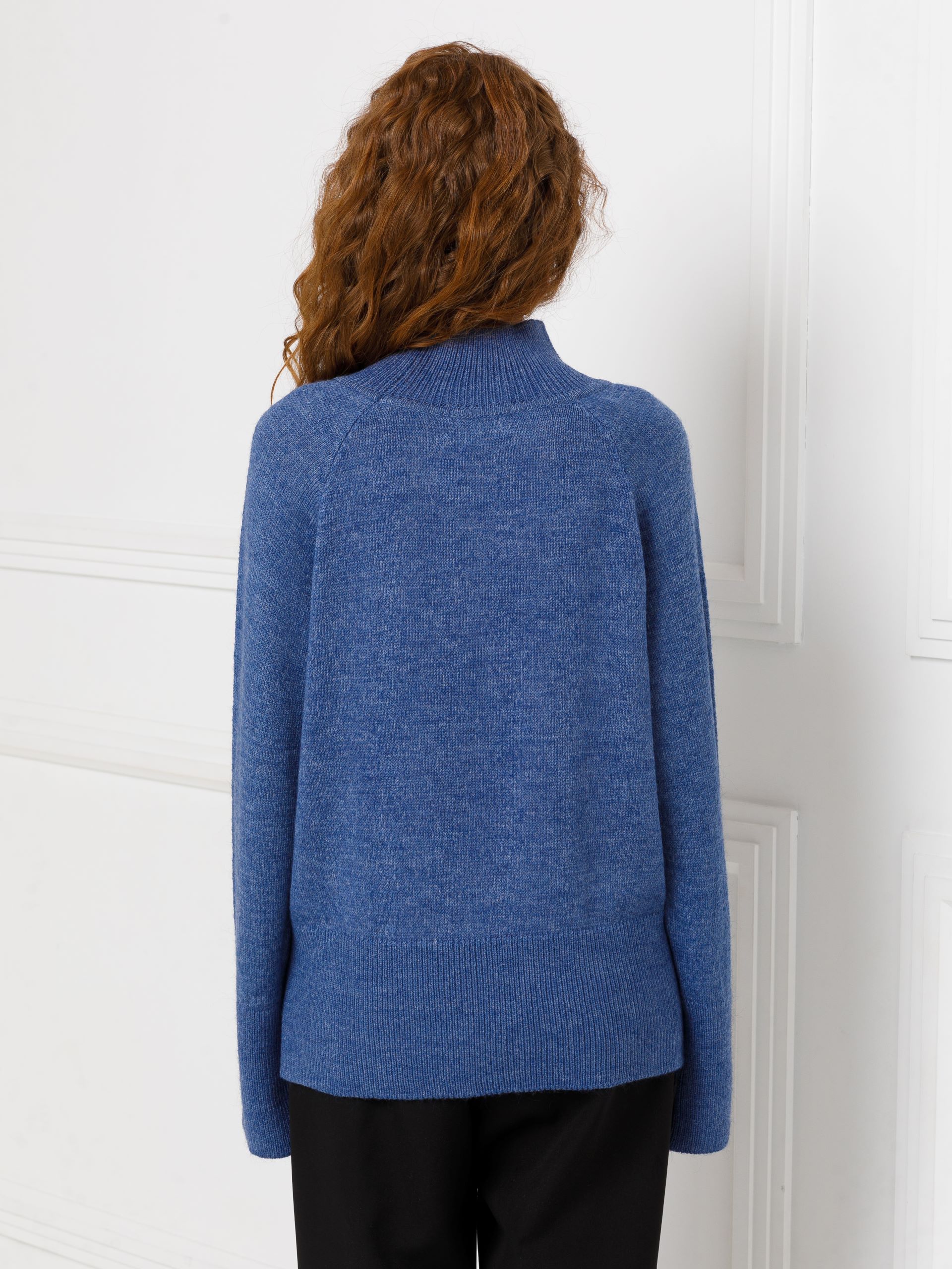 Свитер вязаный синего цвета Priz(фото6)