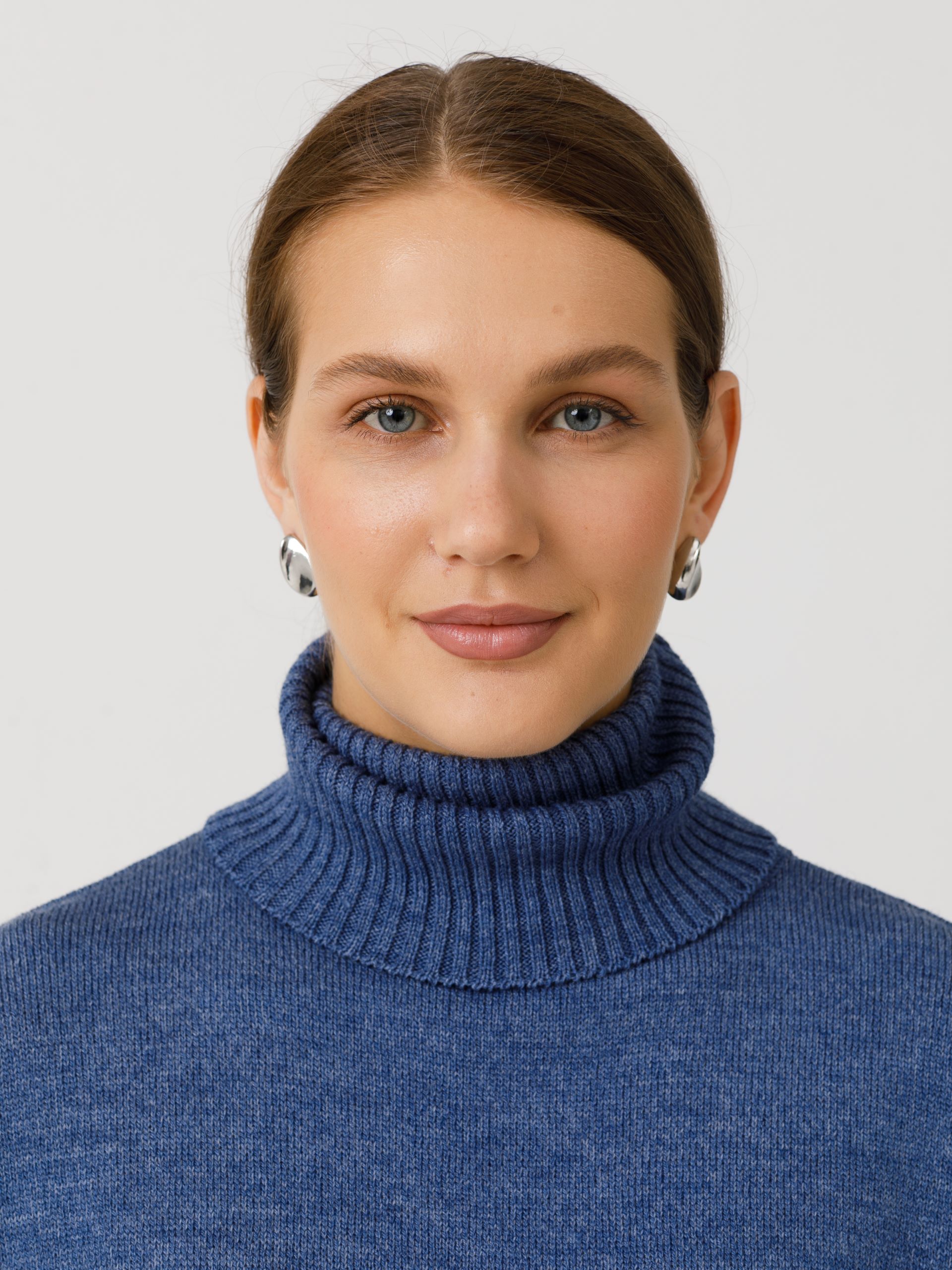 Водолазка вязаная синяя с длинными рукавами Priz(фото4)