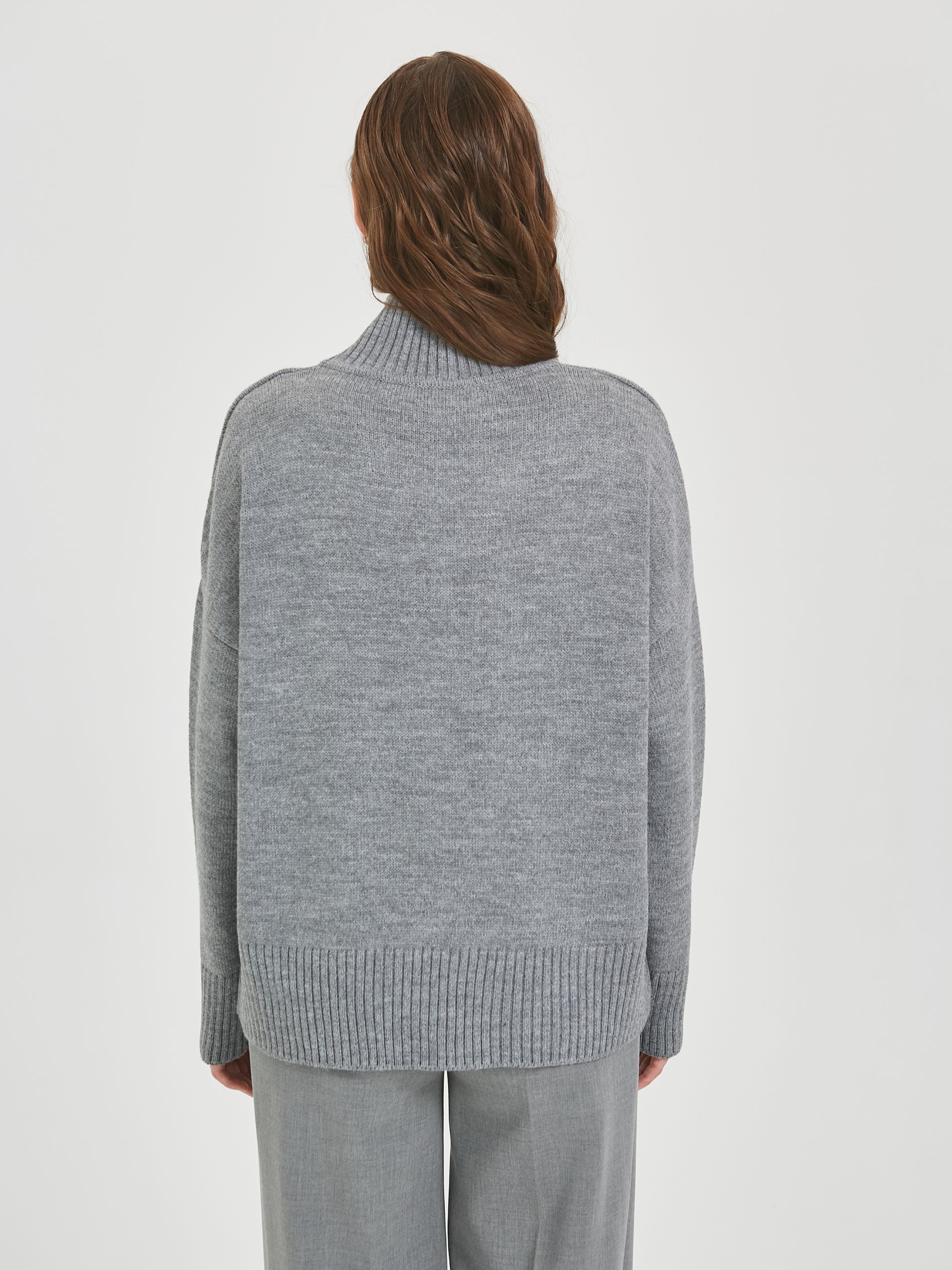 Свитер вязаный серый оверсайз Priz(фото6)