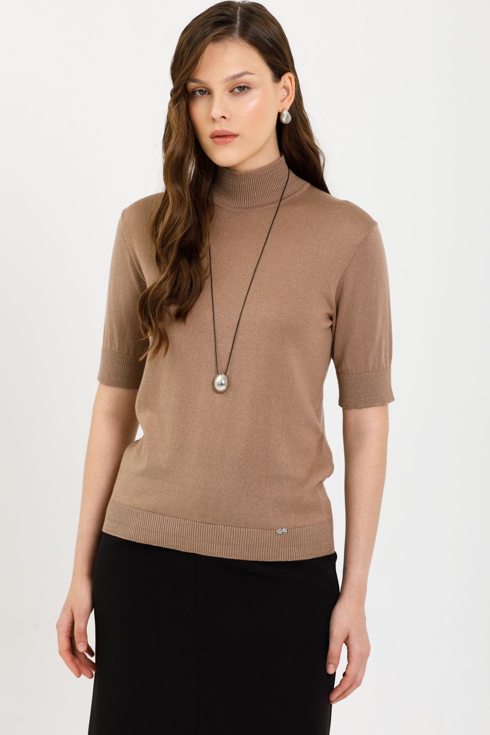 Водолазка вязаная с коротким рукавом Priz