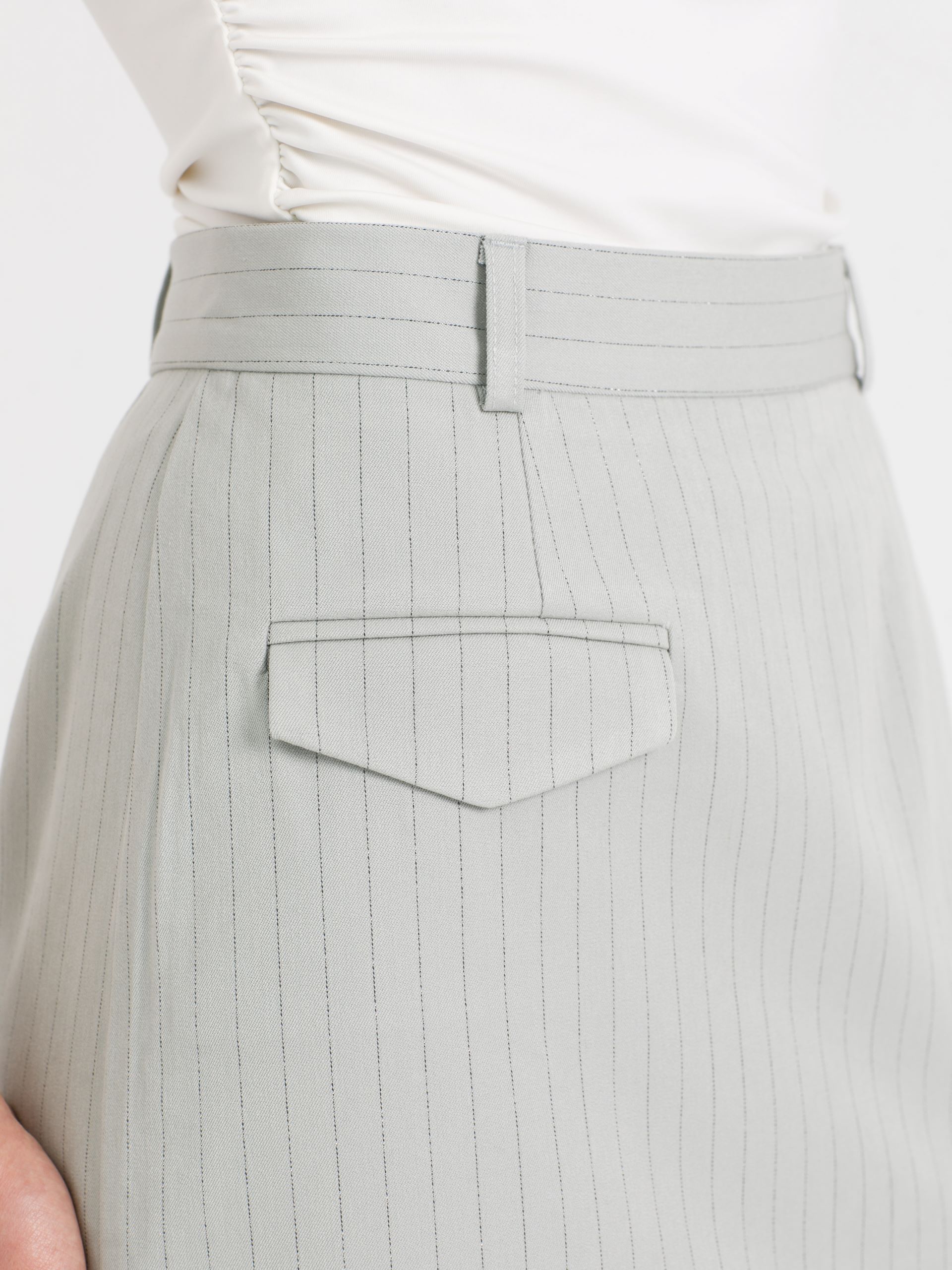 Юбка бледно-зелёная в тонкую полоску Priz(фото6)