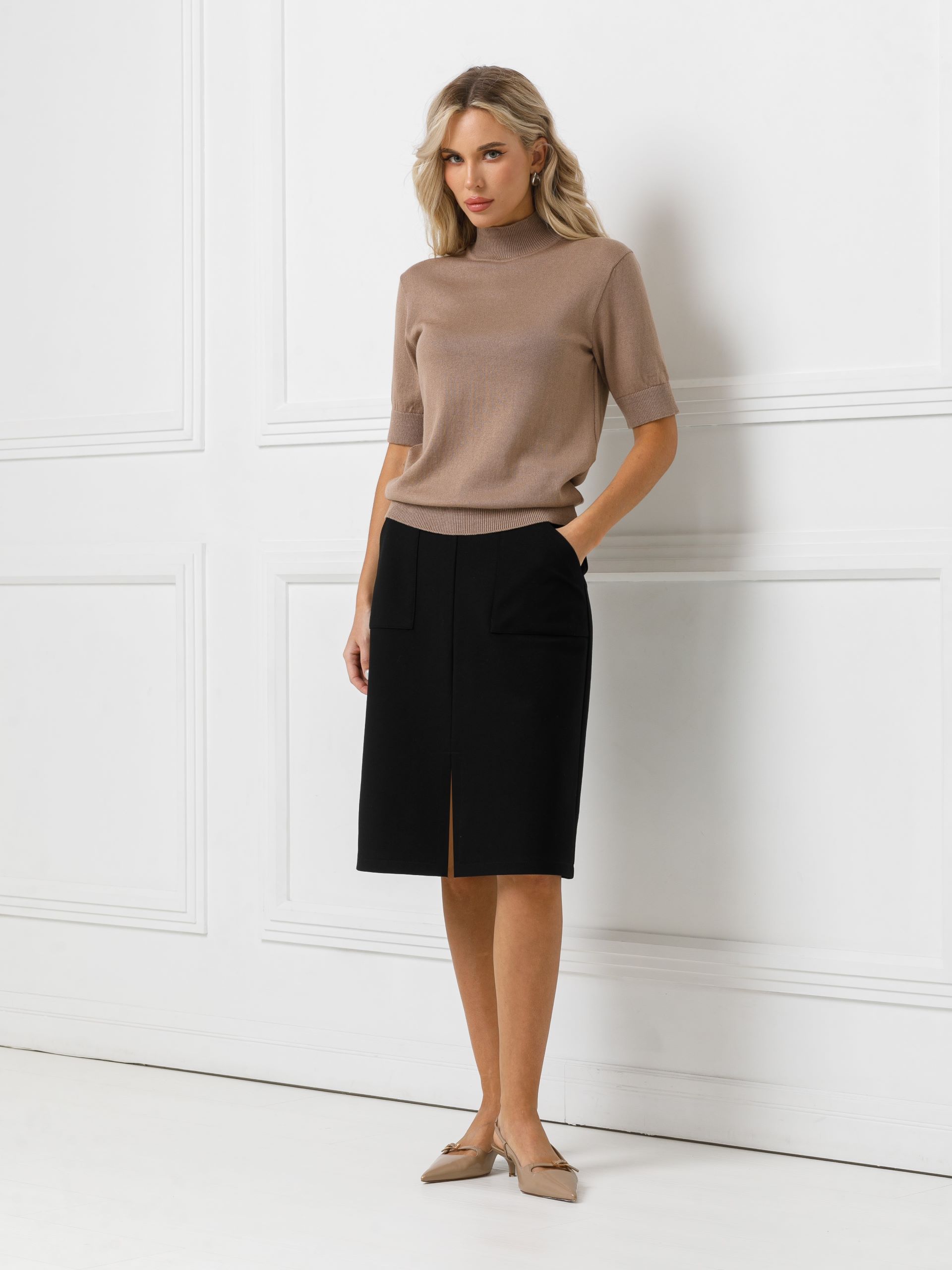 Юбка чёрная трикотажная Priz(фото2)