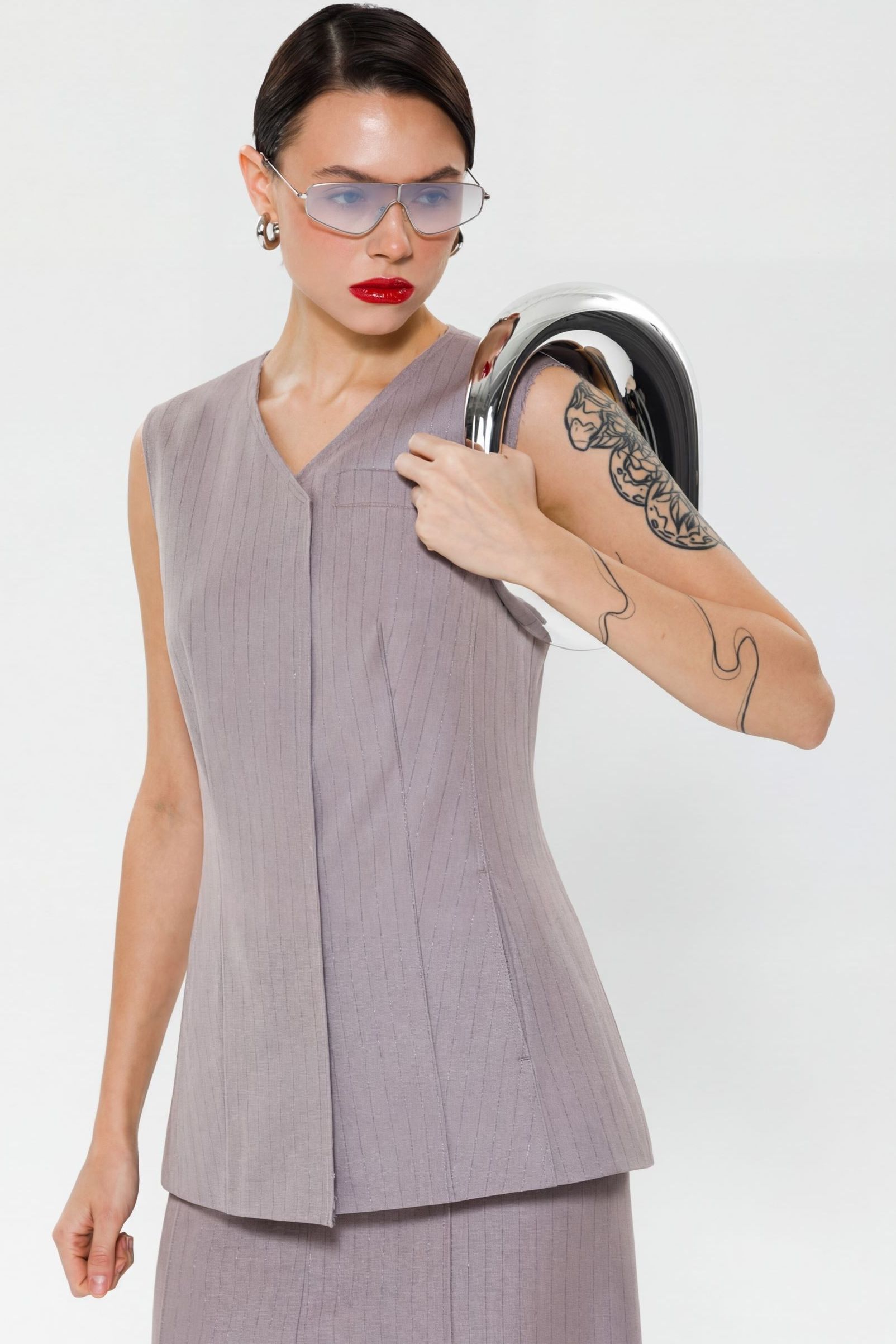 Жилет в полоску с карманами Priz