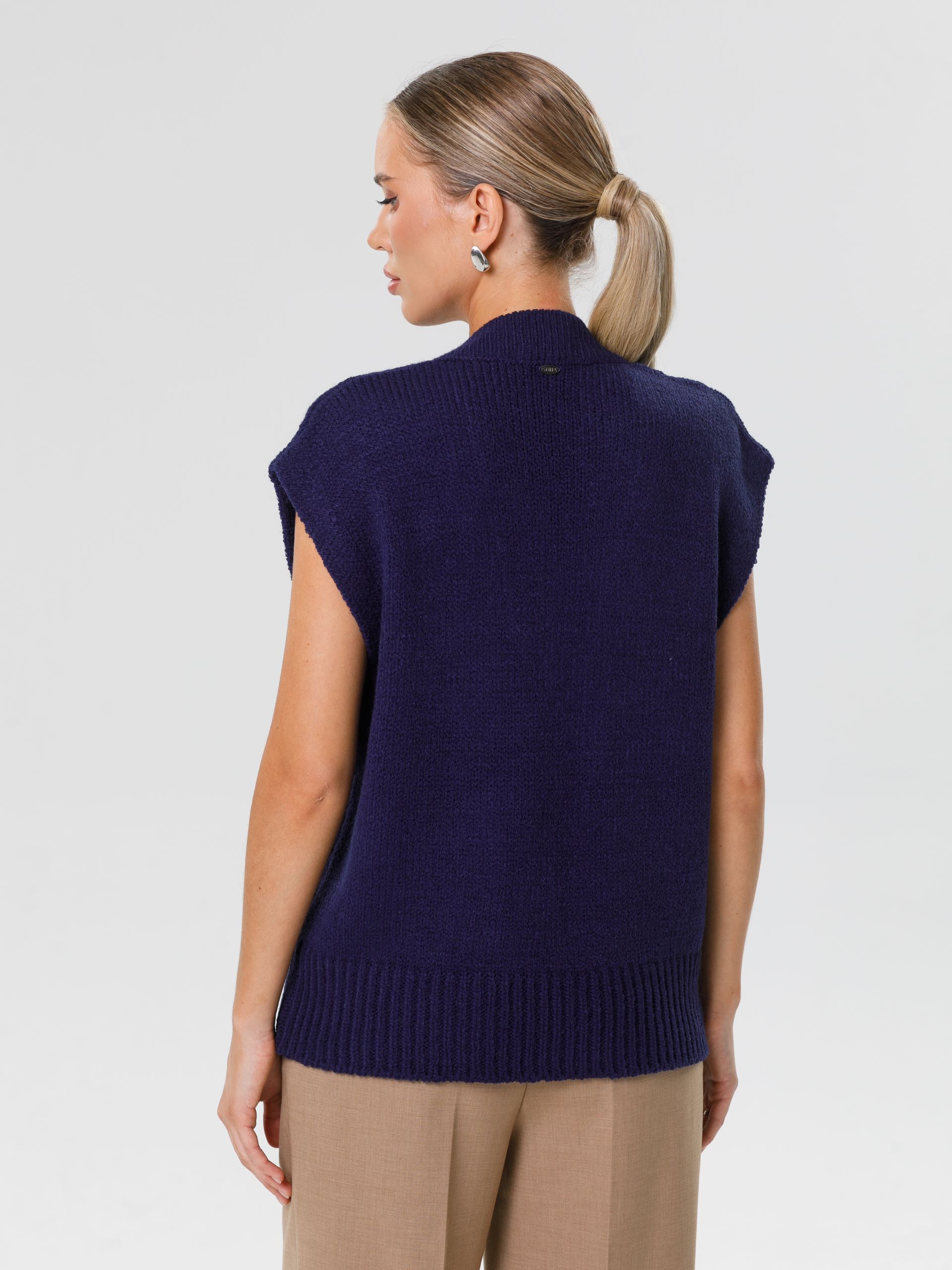 Жилет вязаный тёмно-синий Priz(фото5)