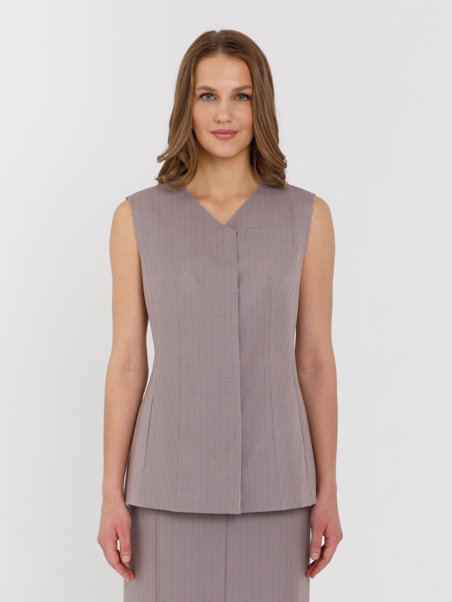 Жилет в полоску с карманами Priz(фото3)