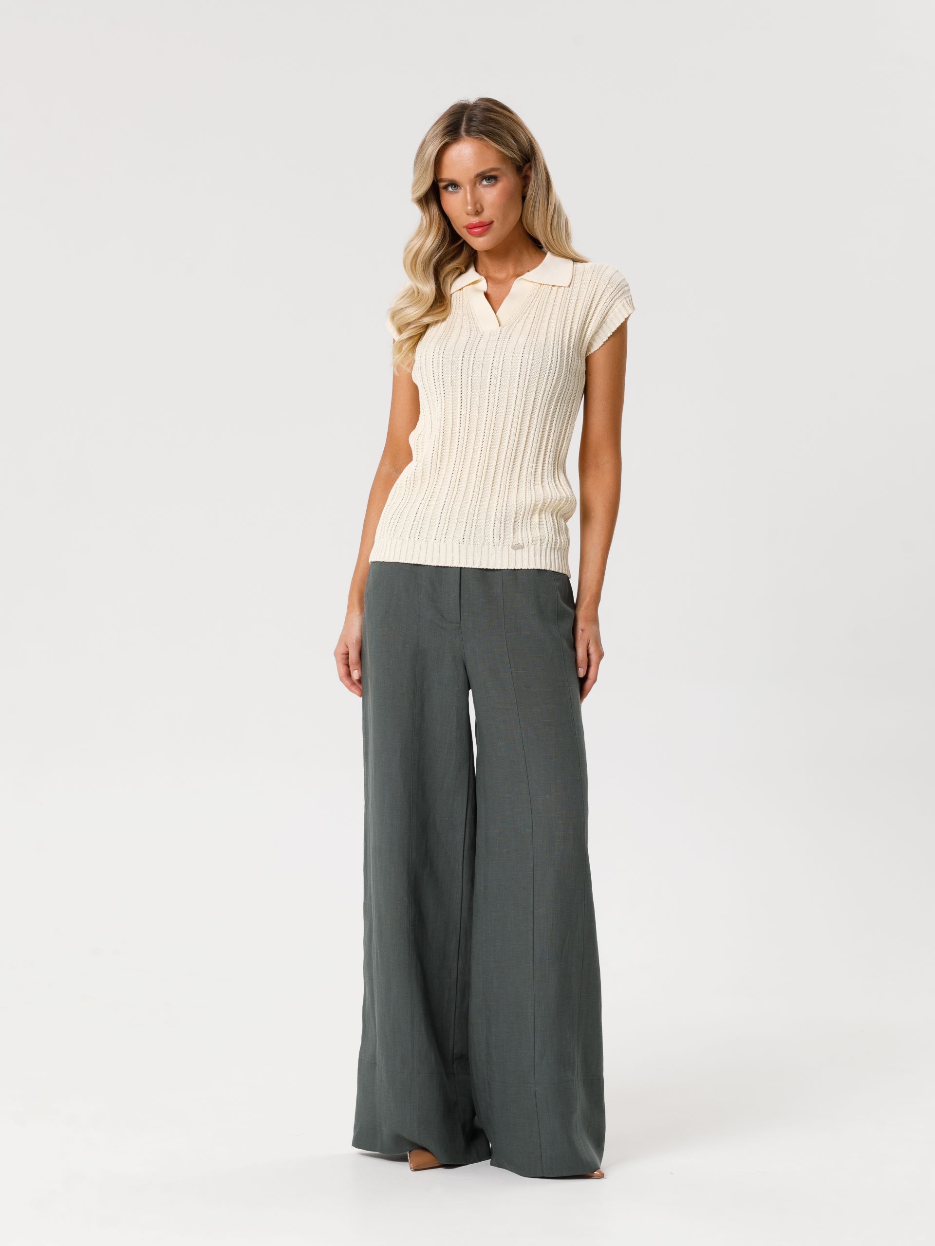 Жилет вязаный цвета слоновая кость Priz(фото2)