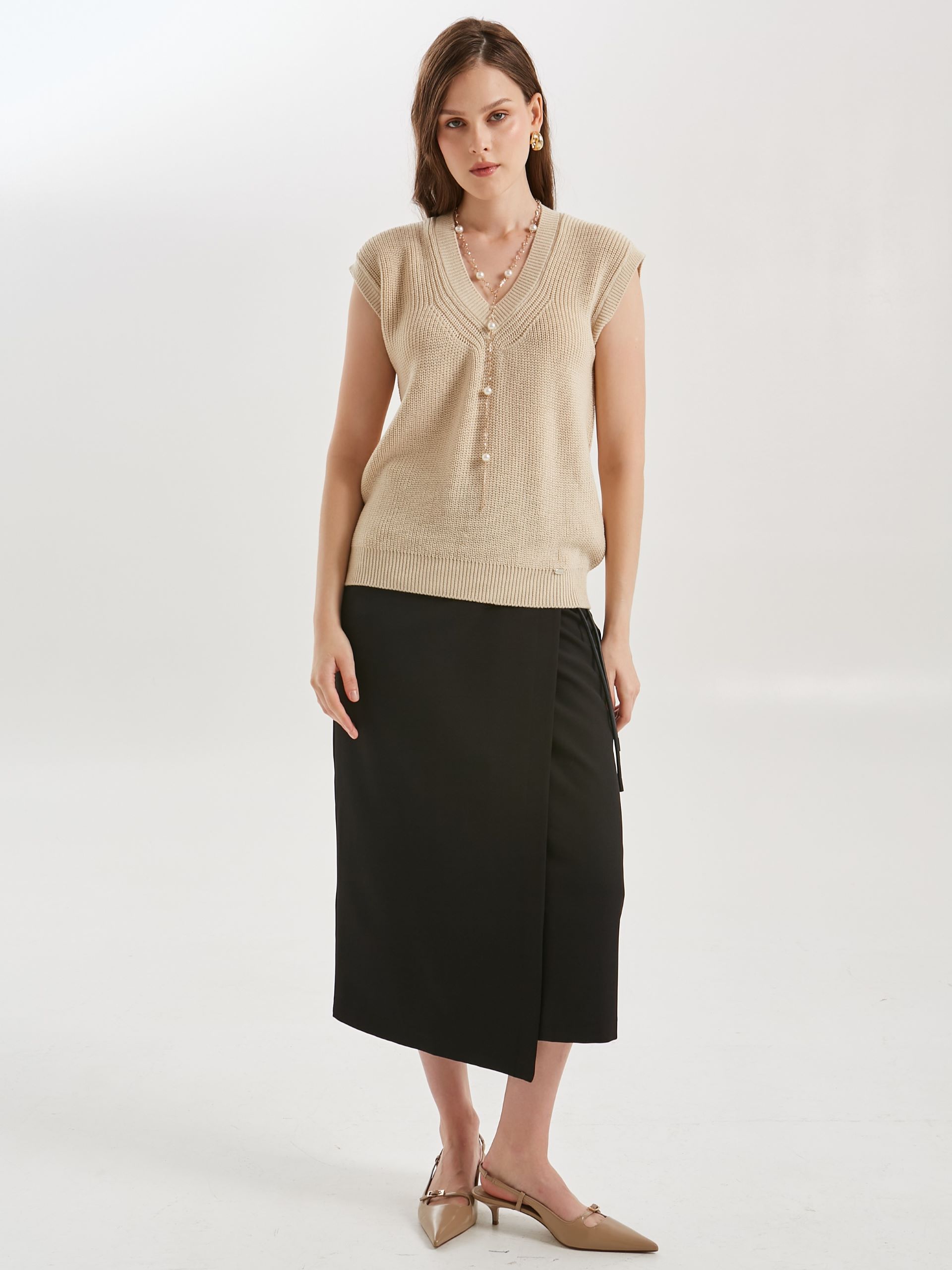 Жилет вязаный цвета слоновая кость Priz(фото2)