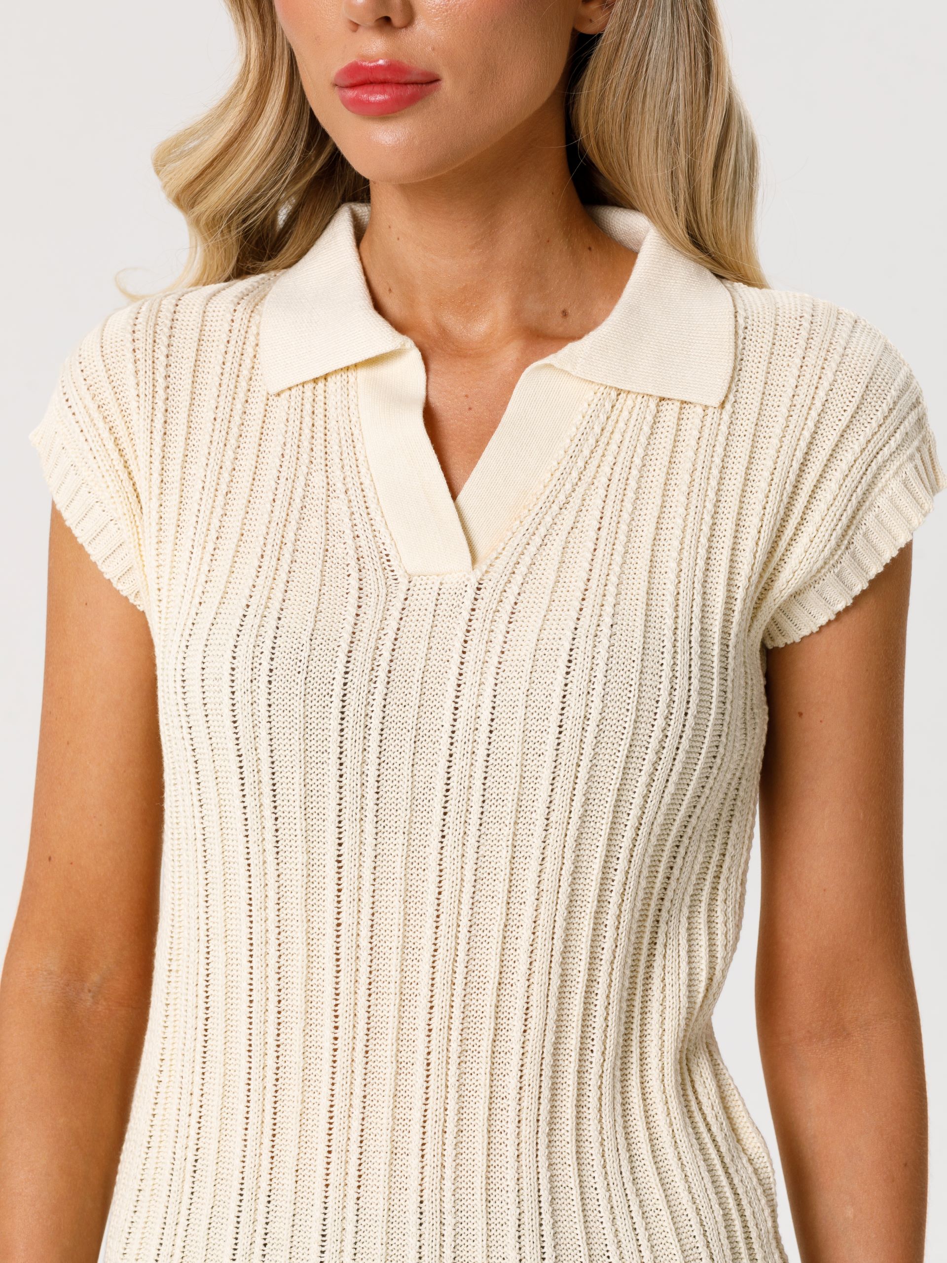Жилет вязаный цвета слоновая кость Priz(фото4)