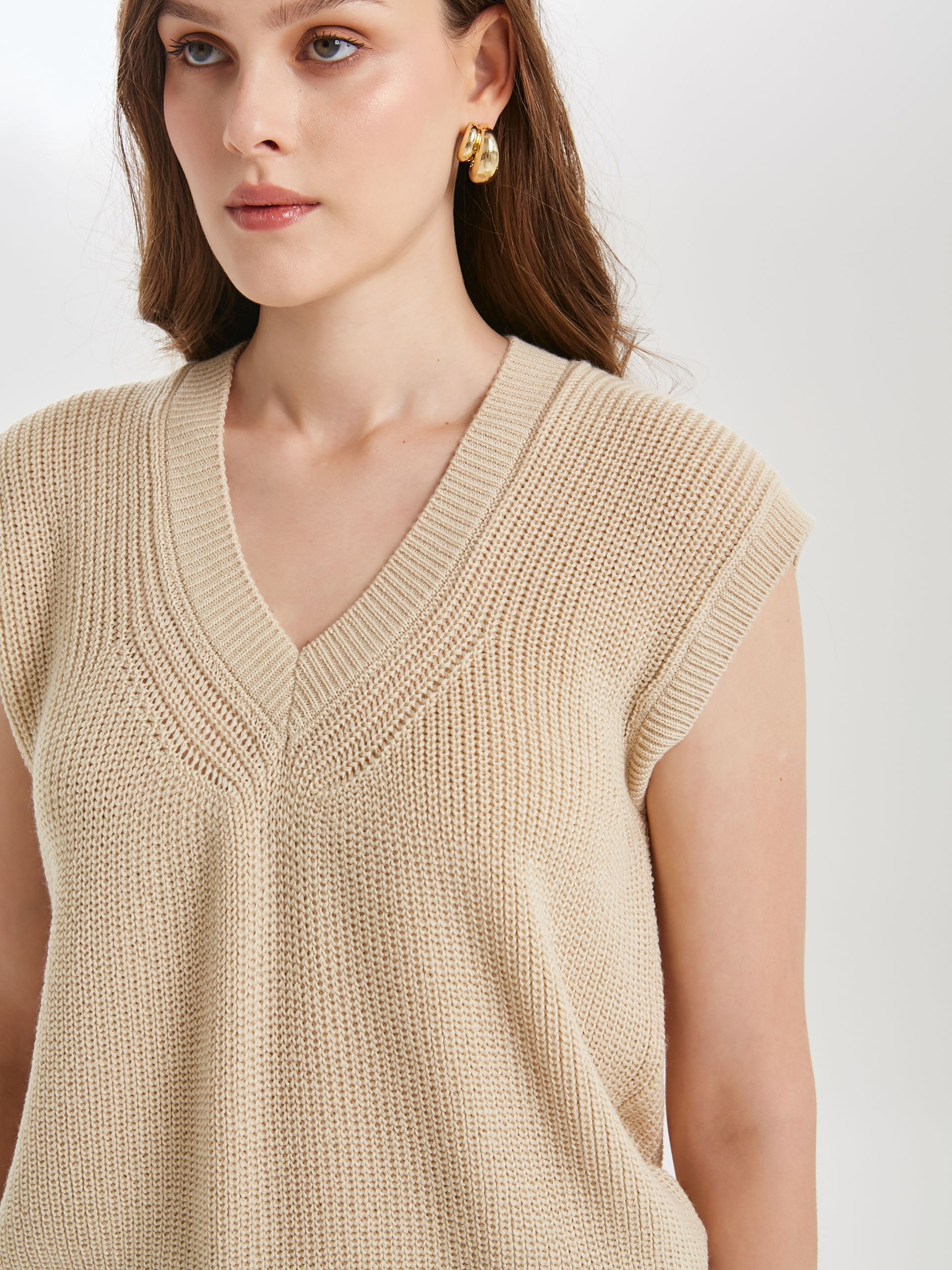 Жилет вязаный цвета слоновая кость Priz(фото3)