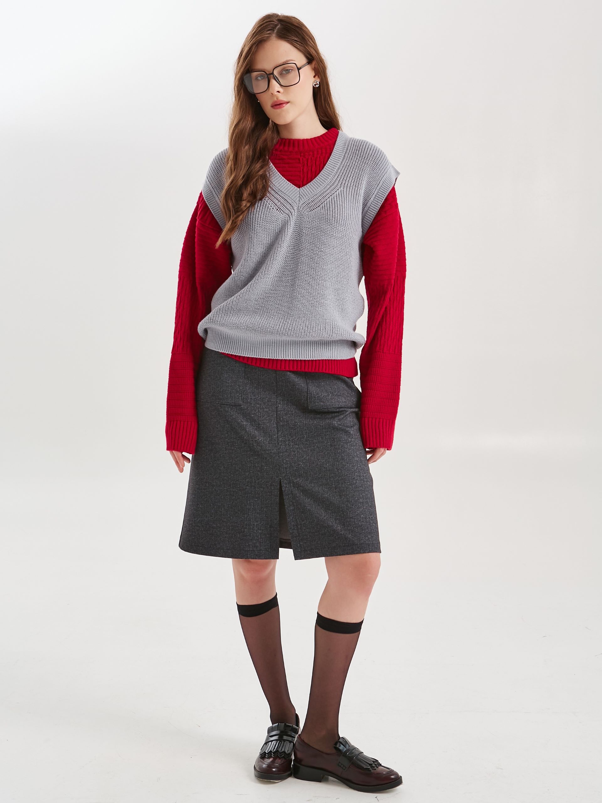 Жилет вязаный серого цвета Priz(фото2)