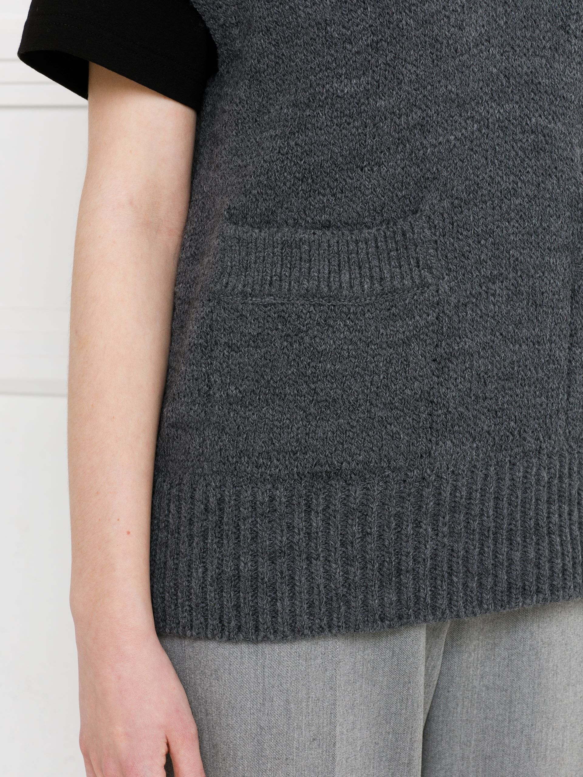 Жилет вязаный тёмно-серый Priz(фото7)