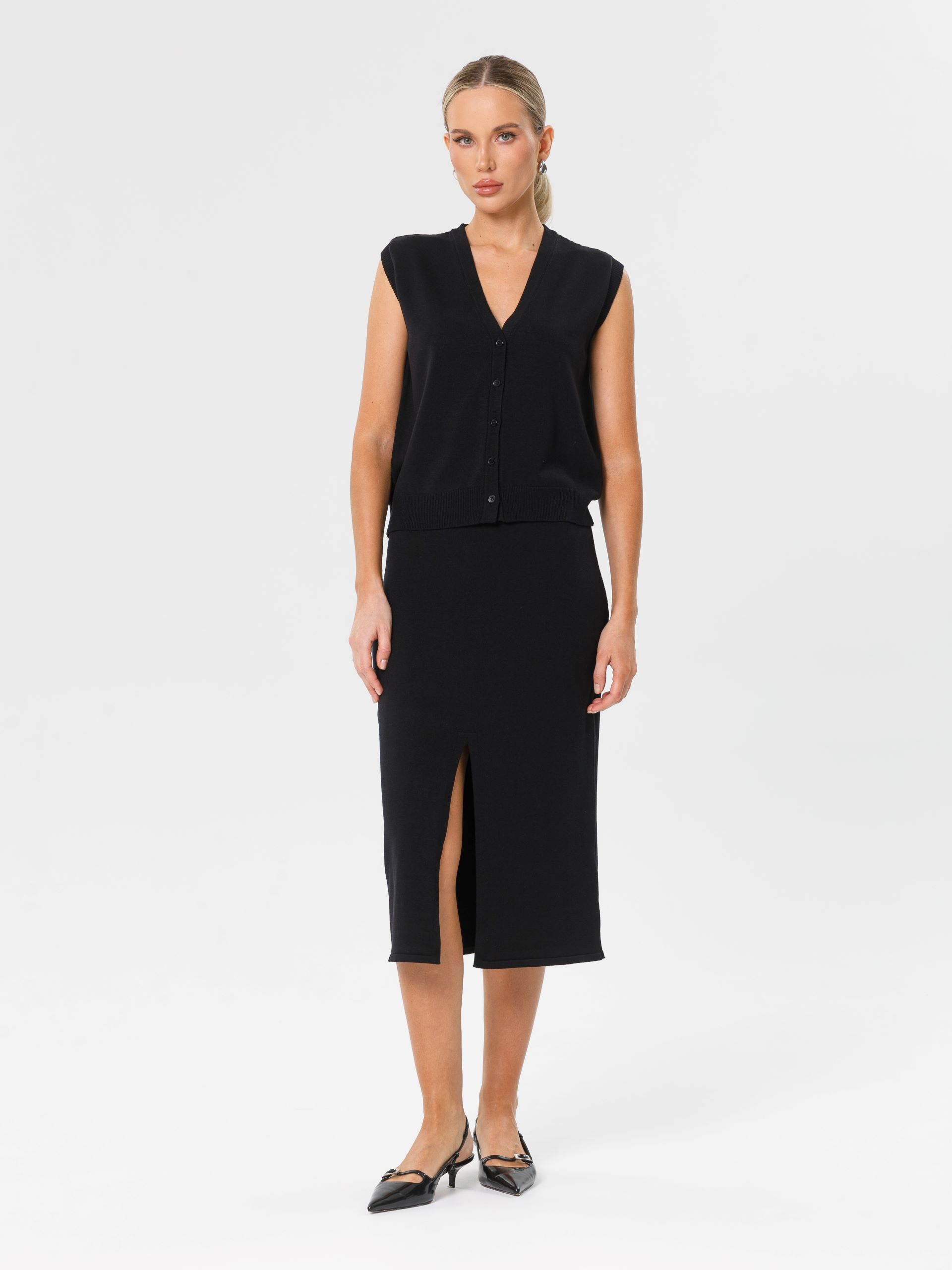 Жилет вязаный чёрный Priz(фото2)