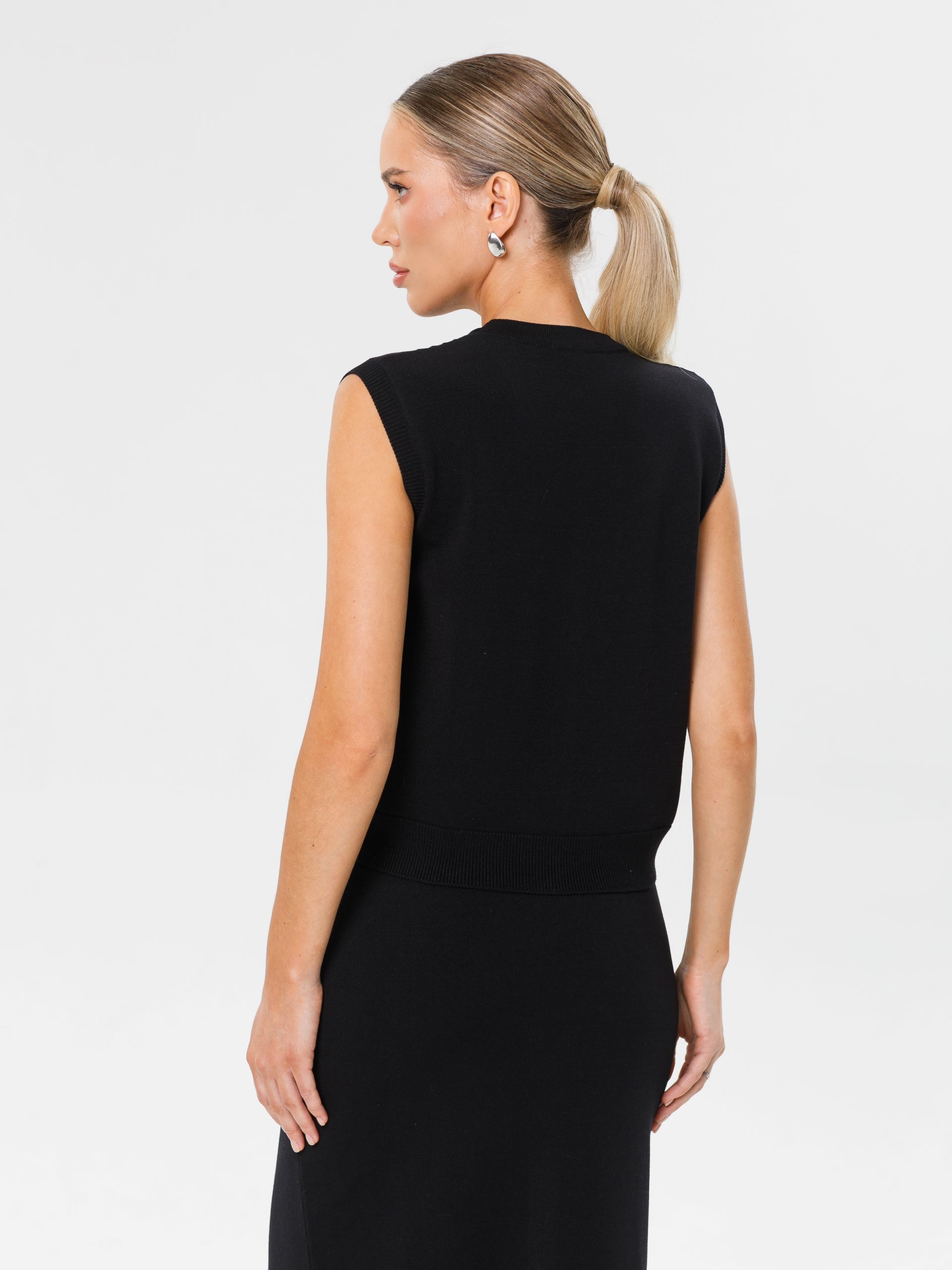 Жилет вязаный чёрный Priz(фото5)