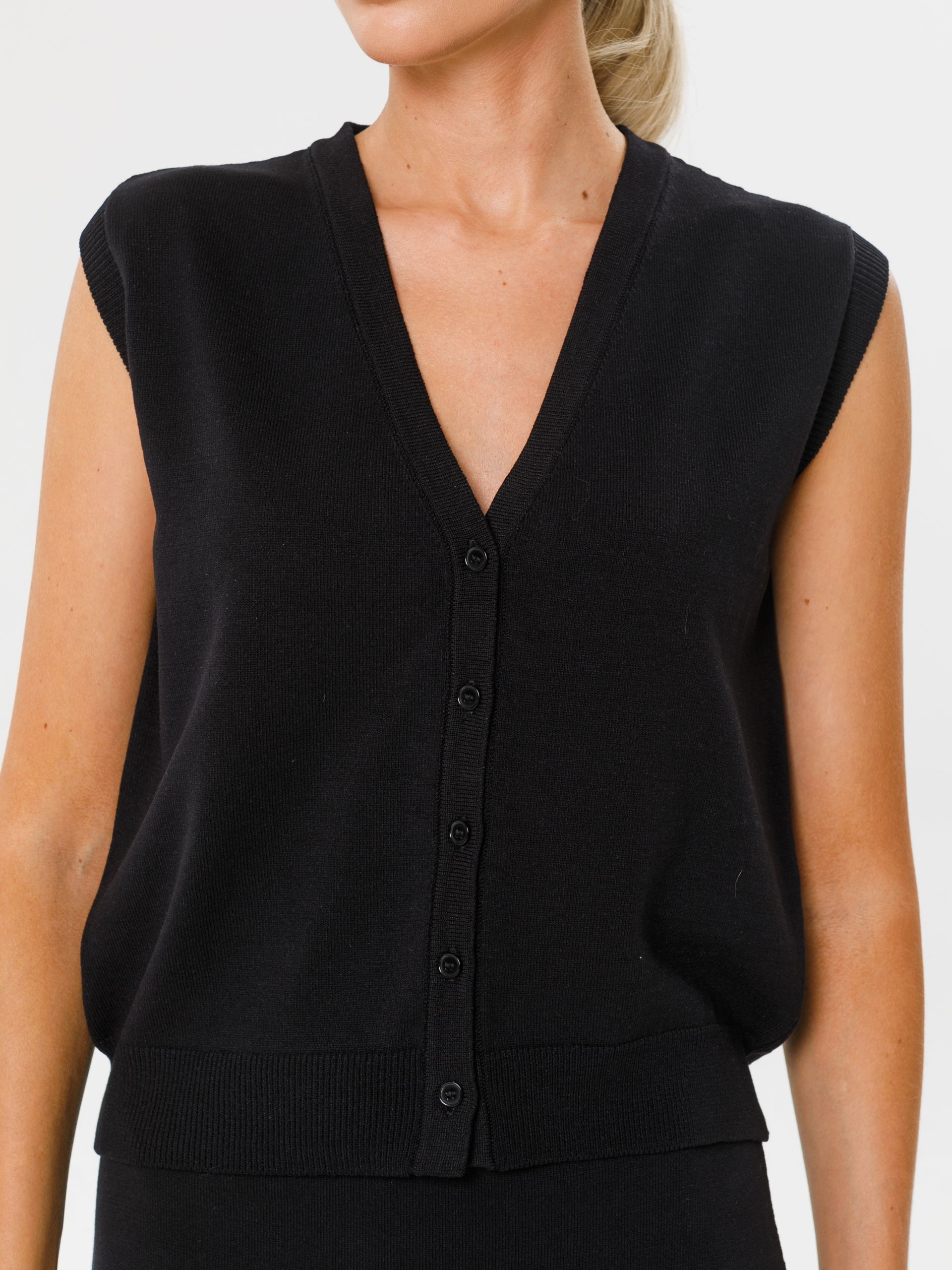 Жилет вязаный чёрный Priz(фото4)