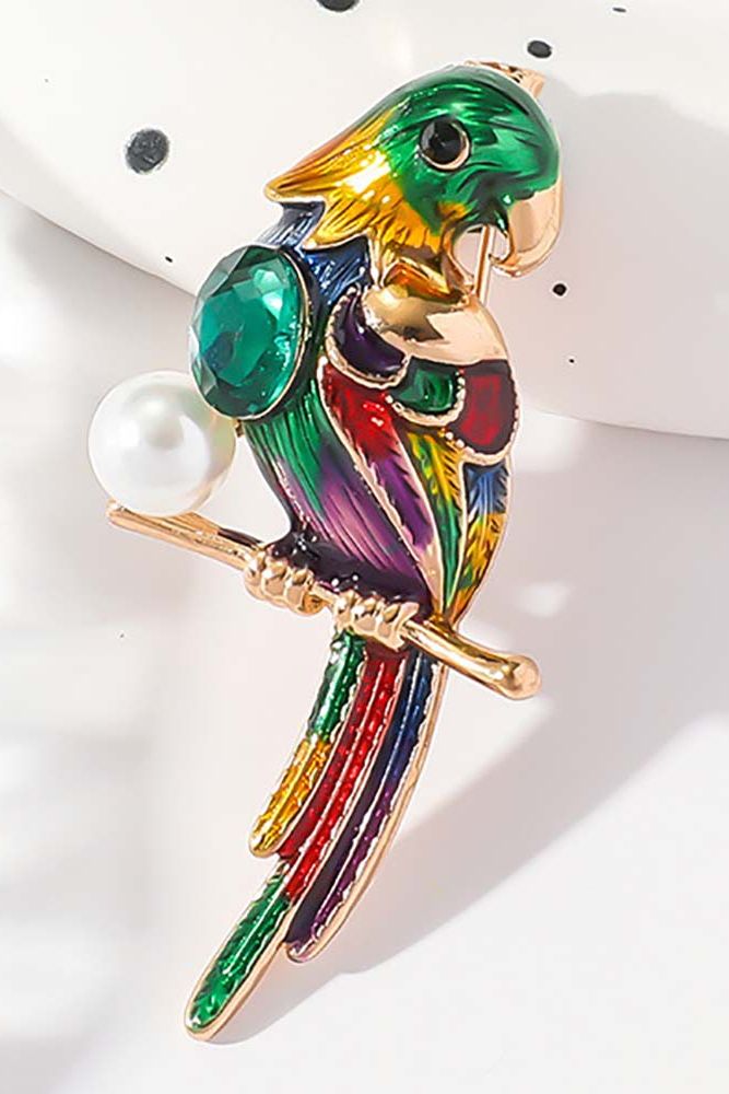Брошь в виде попугая Rada