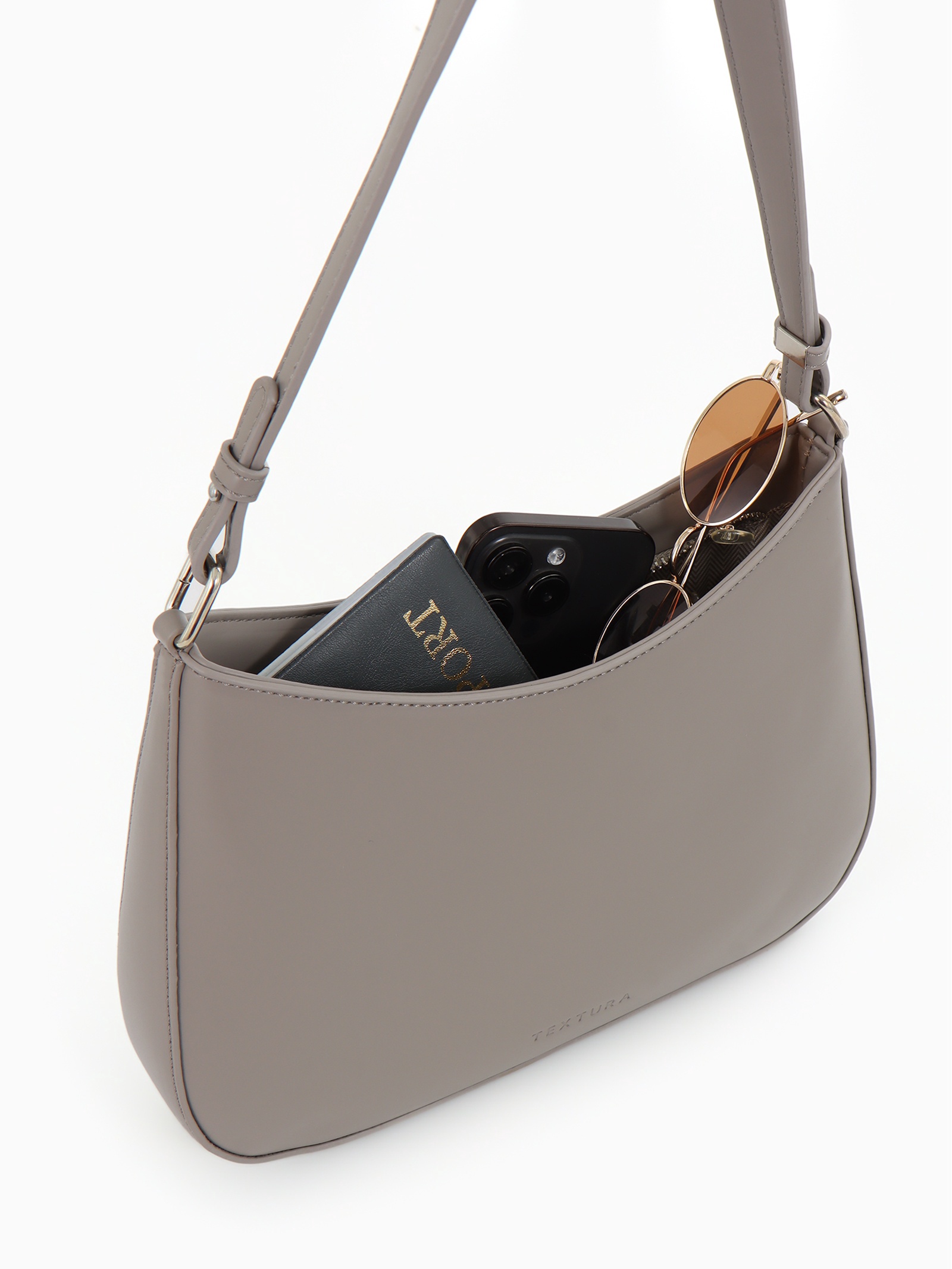 Сумка женская багет на молнии серого цвета Textura(фото2)