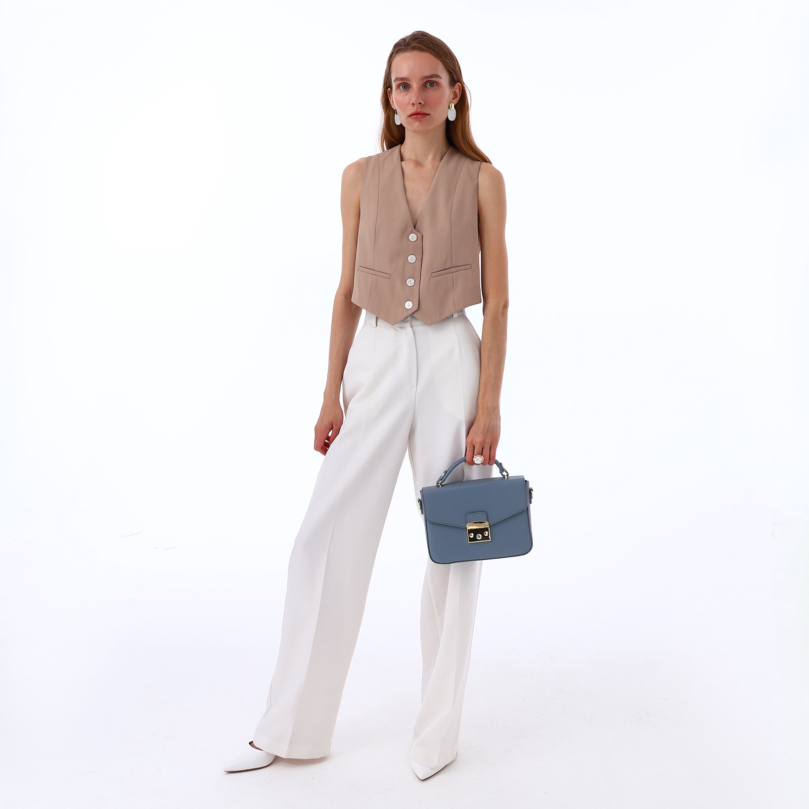 Сумка женская-мессенджер голубого цвета Textura(фото5)