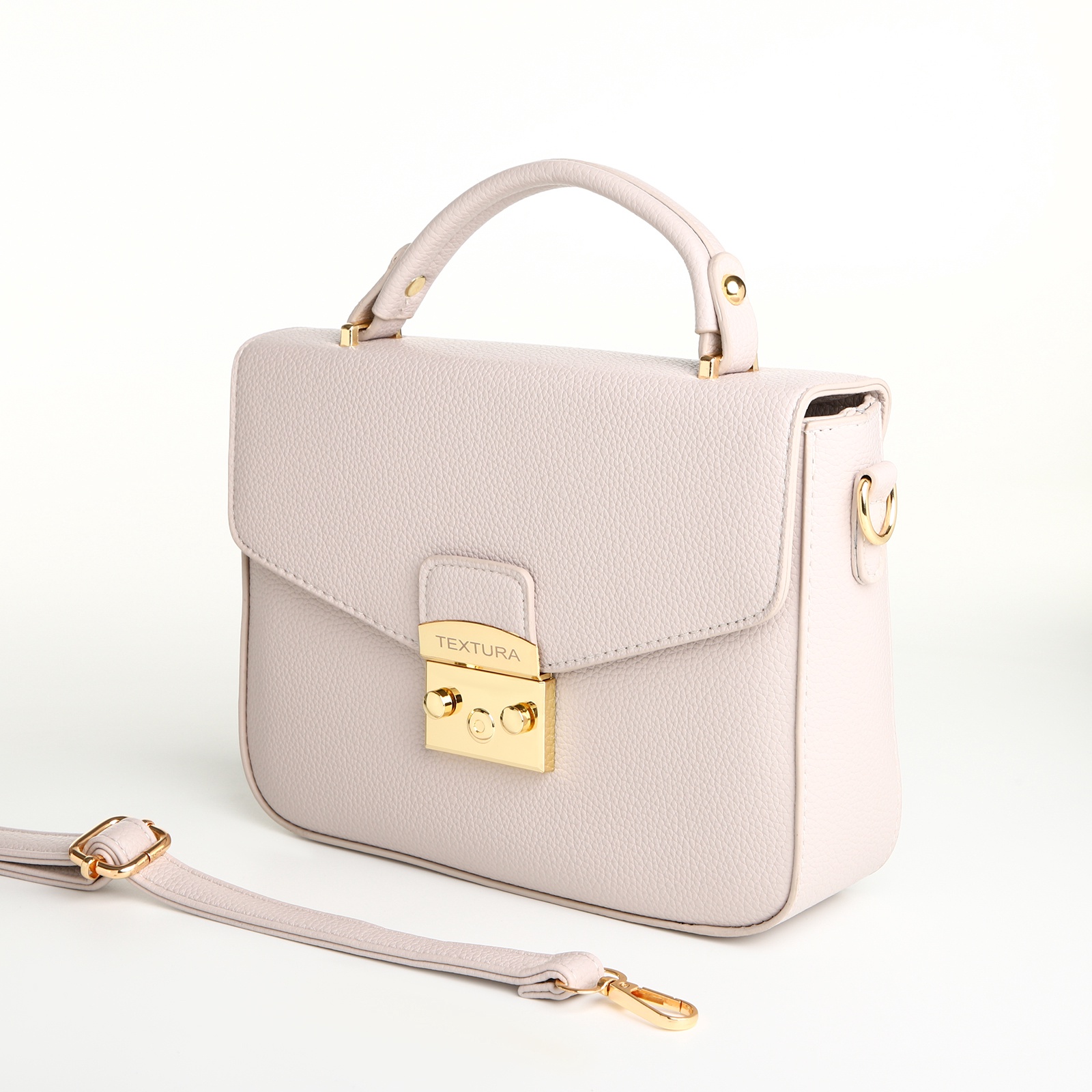 Сумка женская-мессенджер бежевого цвета Textura(фото6)