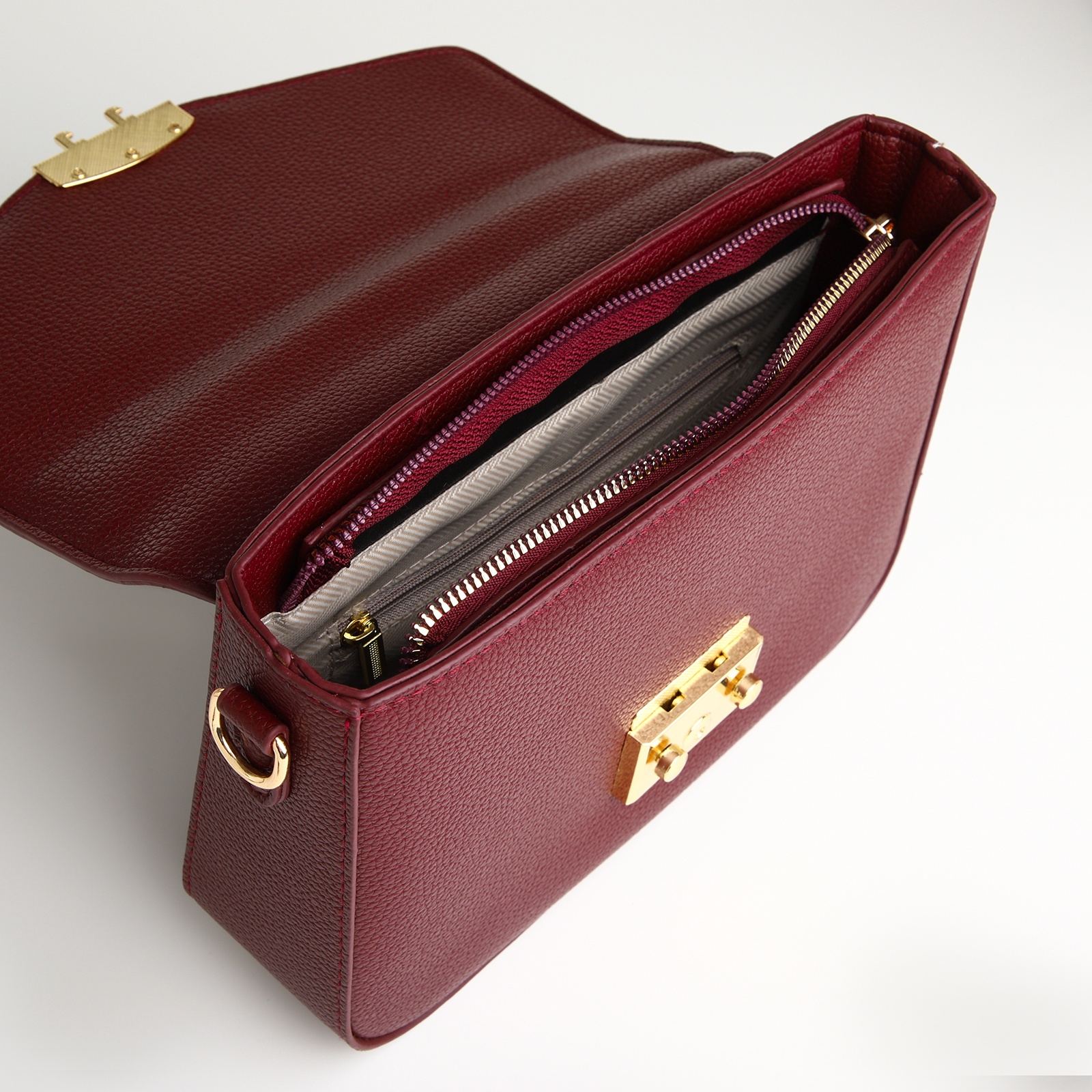 Сумка женская-мессенджер бордового цвета Textura(фото4)