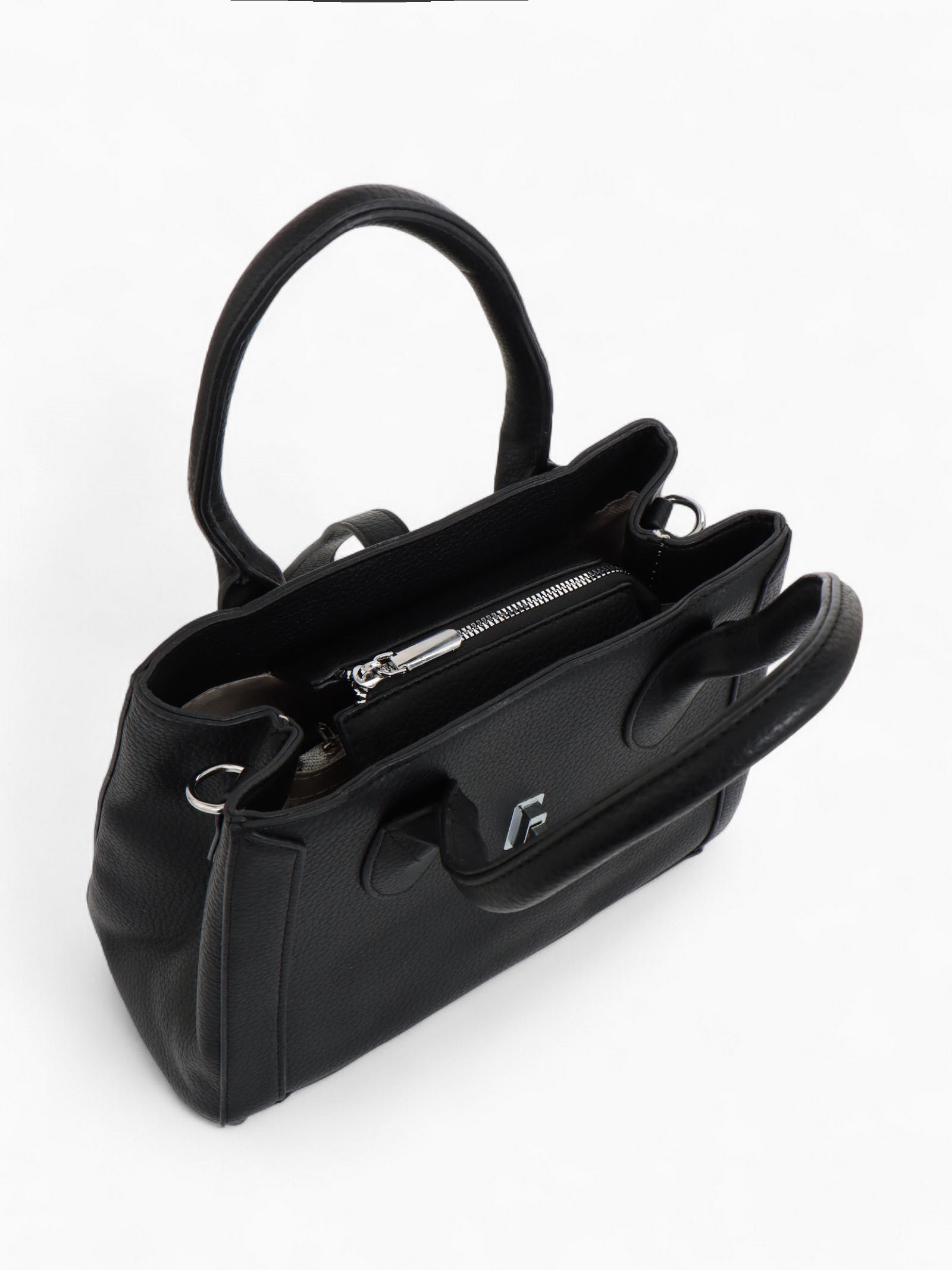 Сумка женская тоут чёрная на молнии Textura(фото4)