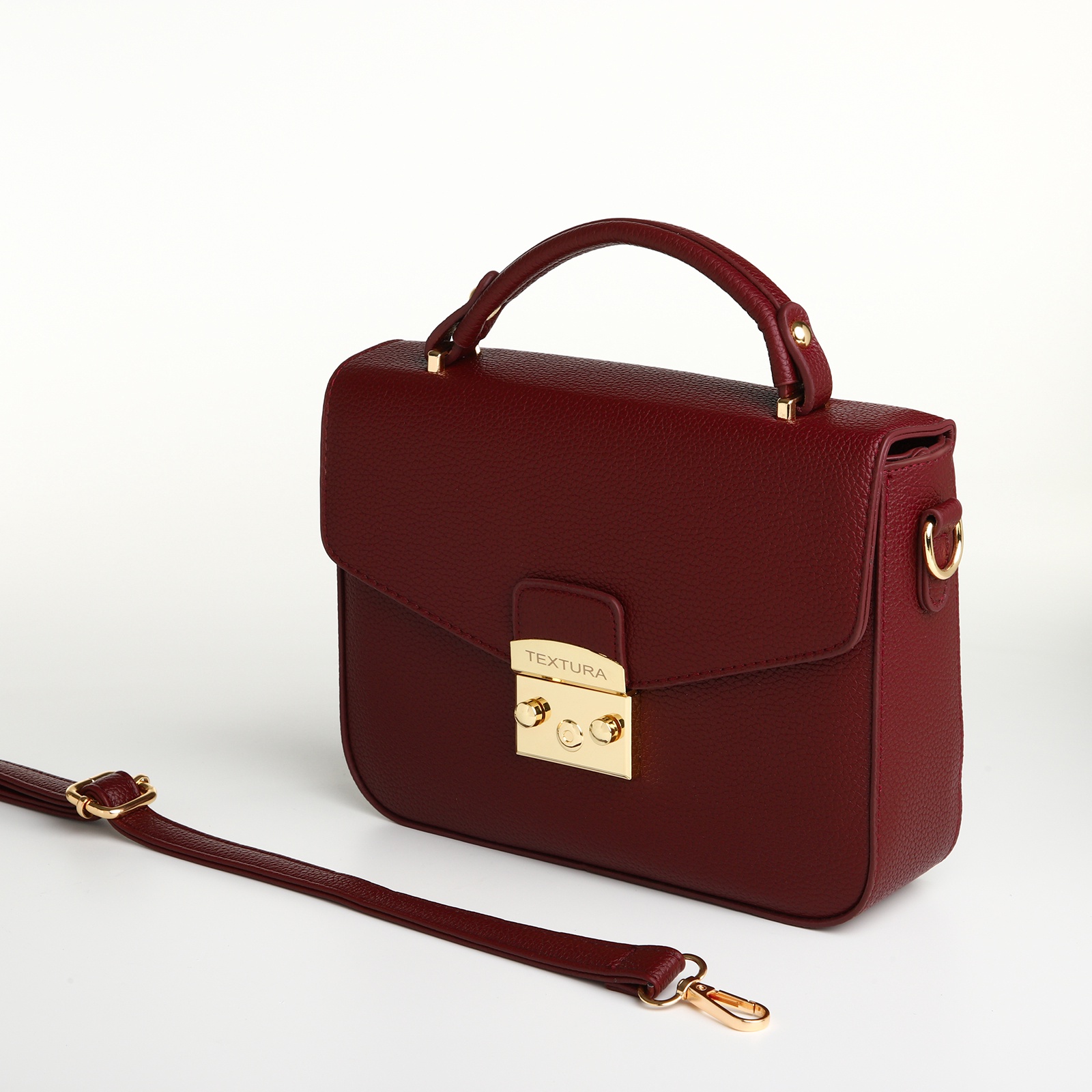 Сумка женская-мессенджер бордового цвета Textura(фото3)