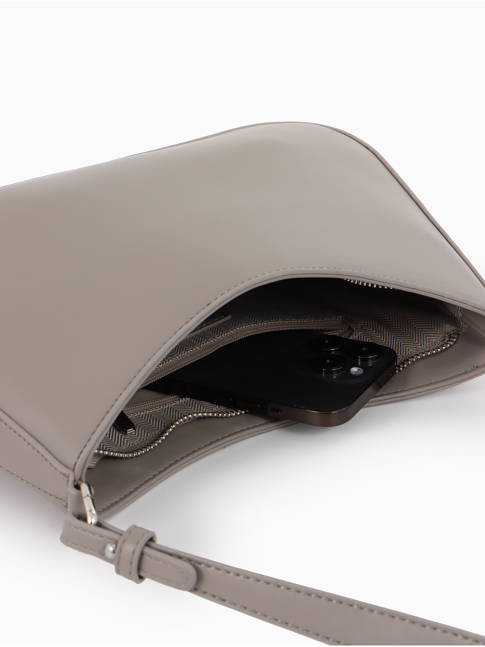 Сумка женская багет на молнии серого цвета Textura(фото5)