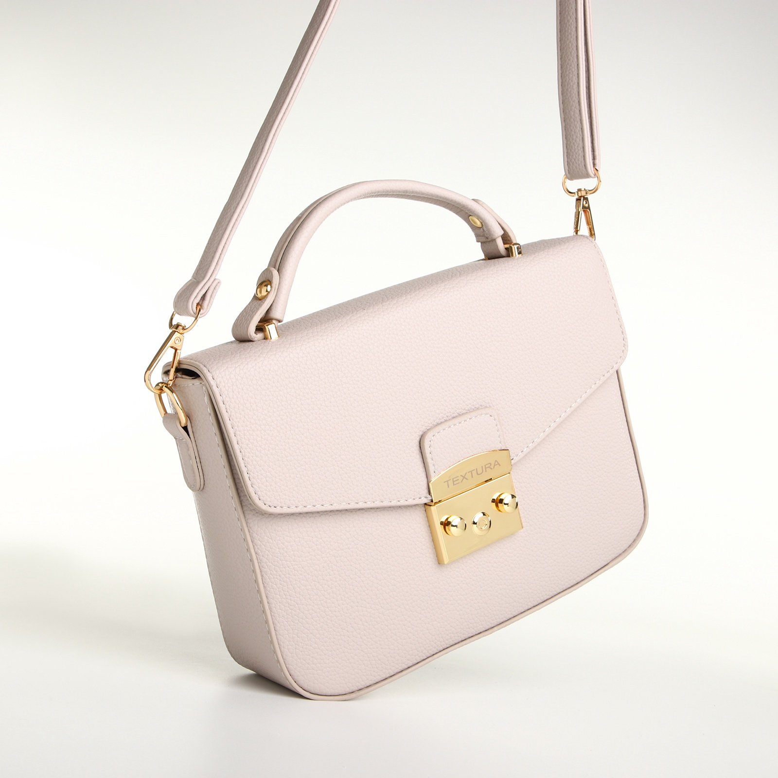 Сумка женская-мессенджер бежевого цвета Textura(фото3)