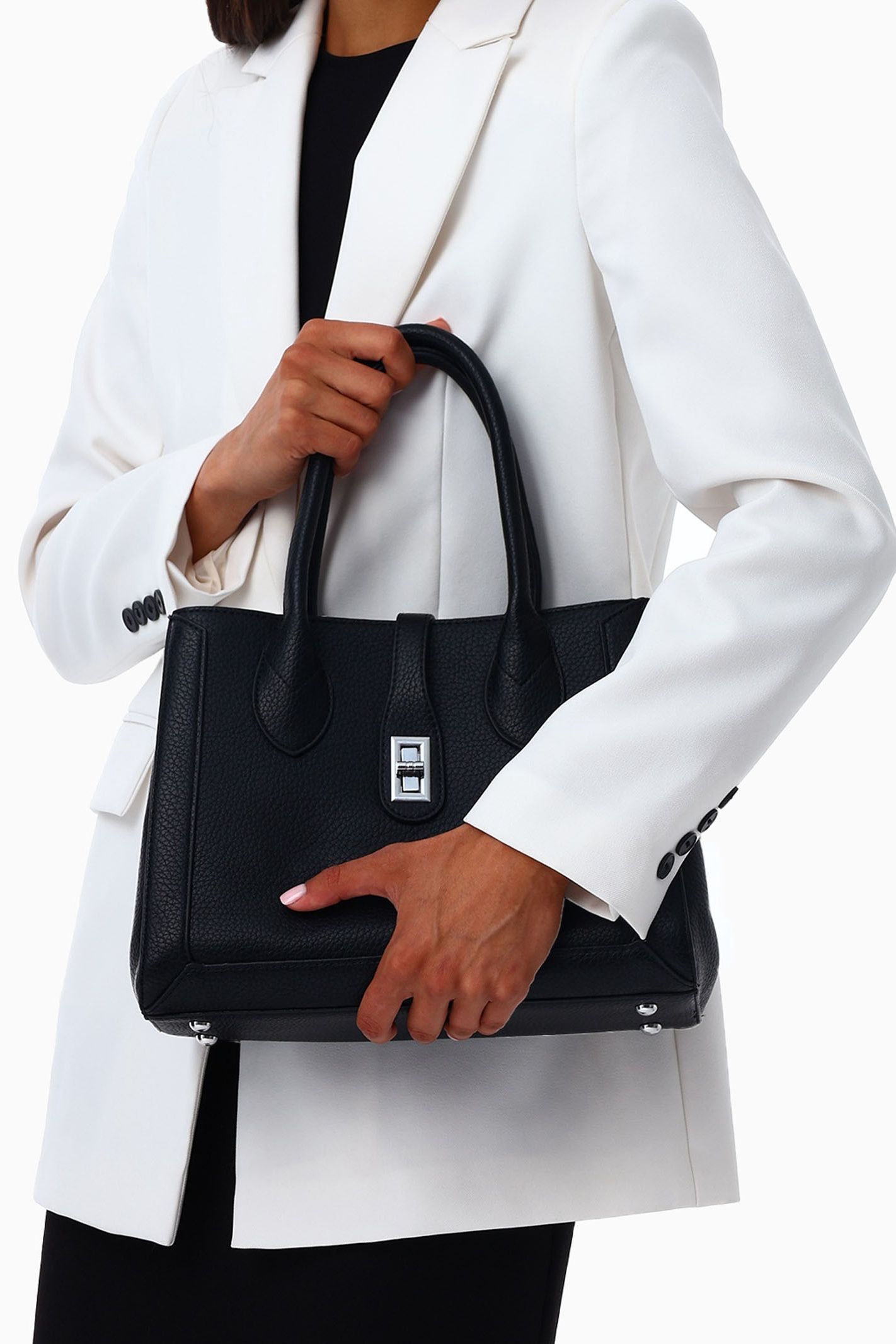 Сумка женская тоут чёрная на молнии Textura