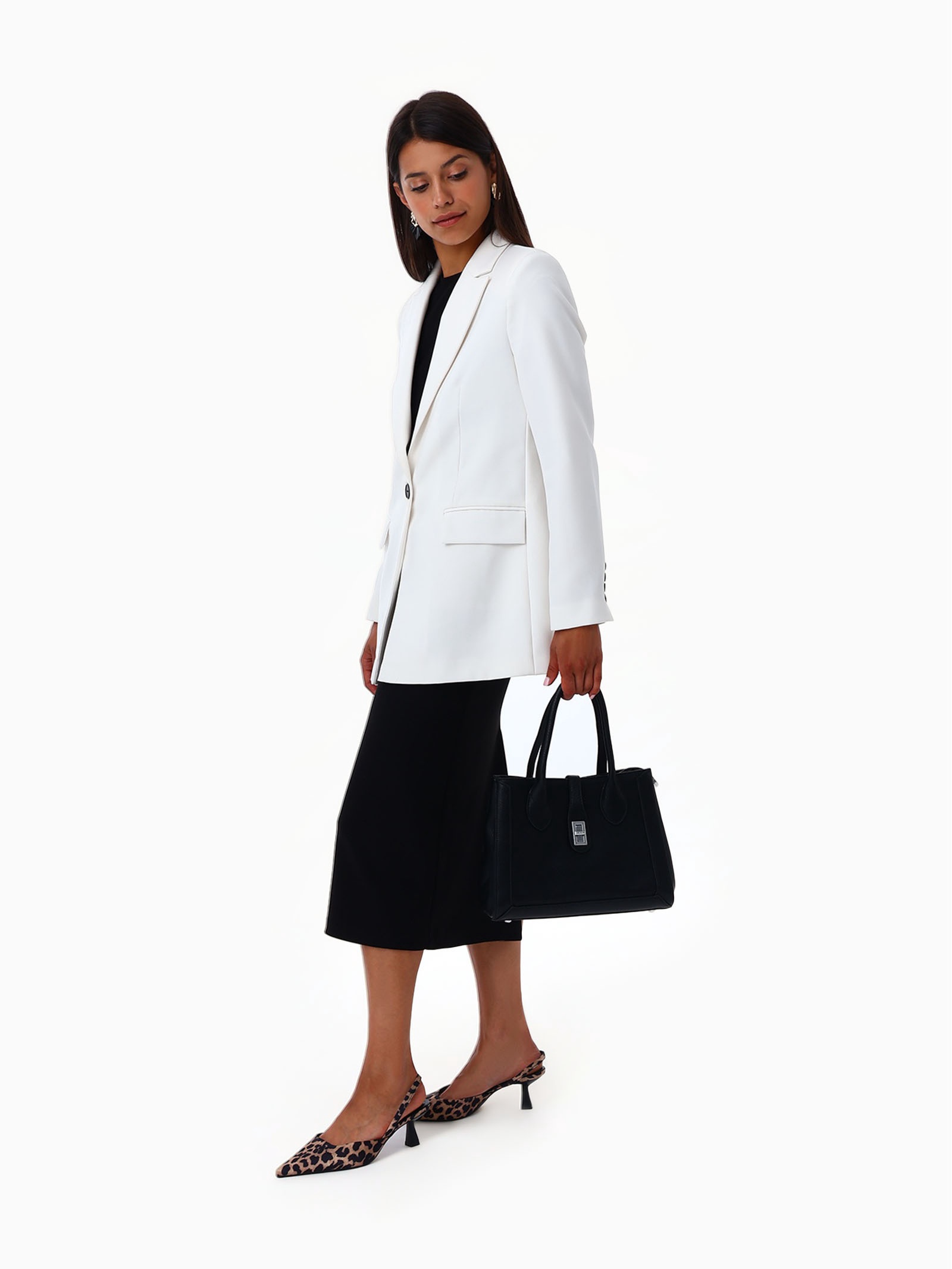 Сумка женская тоут чёрная на молнии Textura(фото2)