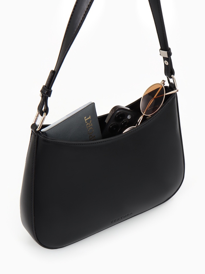 Сумка женская багет на молнии чёрного цвета Textura(фото3)