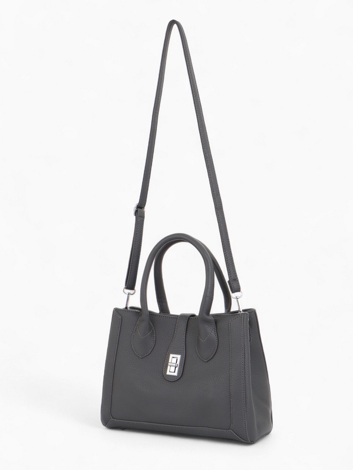 Сумка женская тоут тёмно-серая на молнии Textura(фото5)