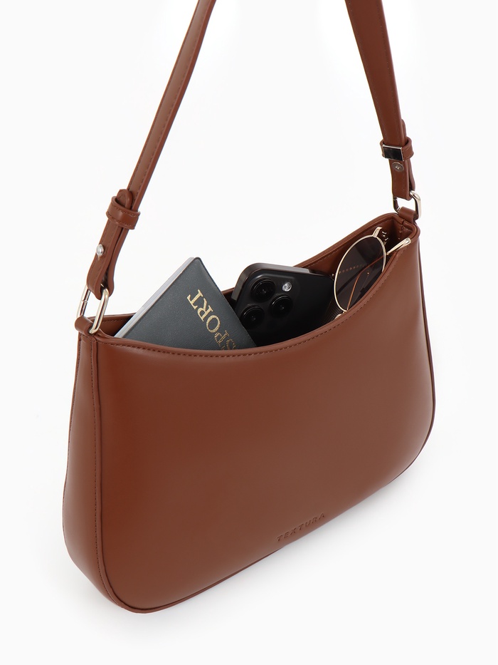 Сумка женская багет на молнии коричневого цвета Textura(фото2)