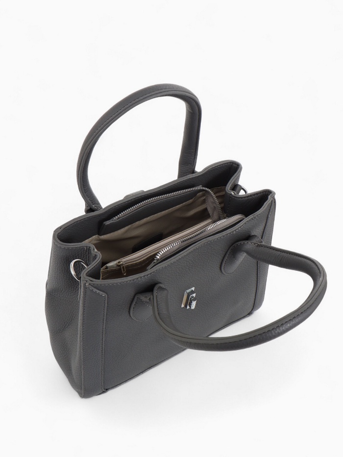 Сумка женская тоут тёмно-серая на молнии Textura(фото4)