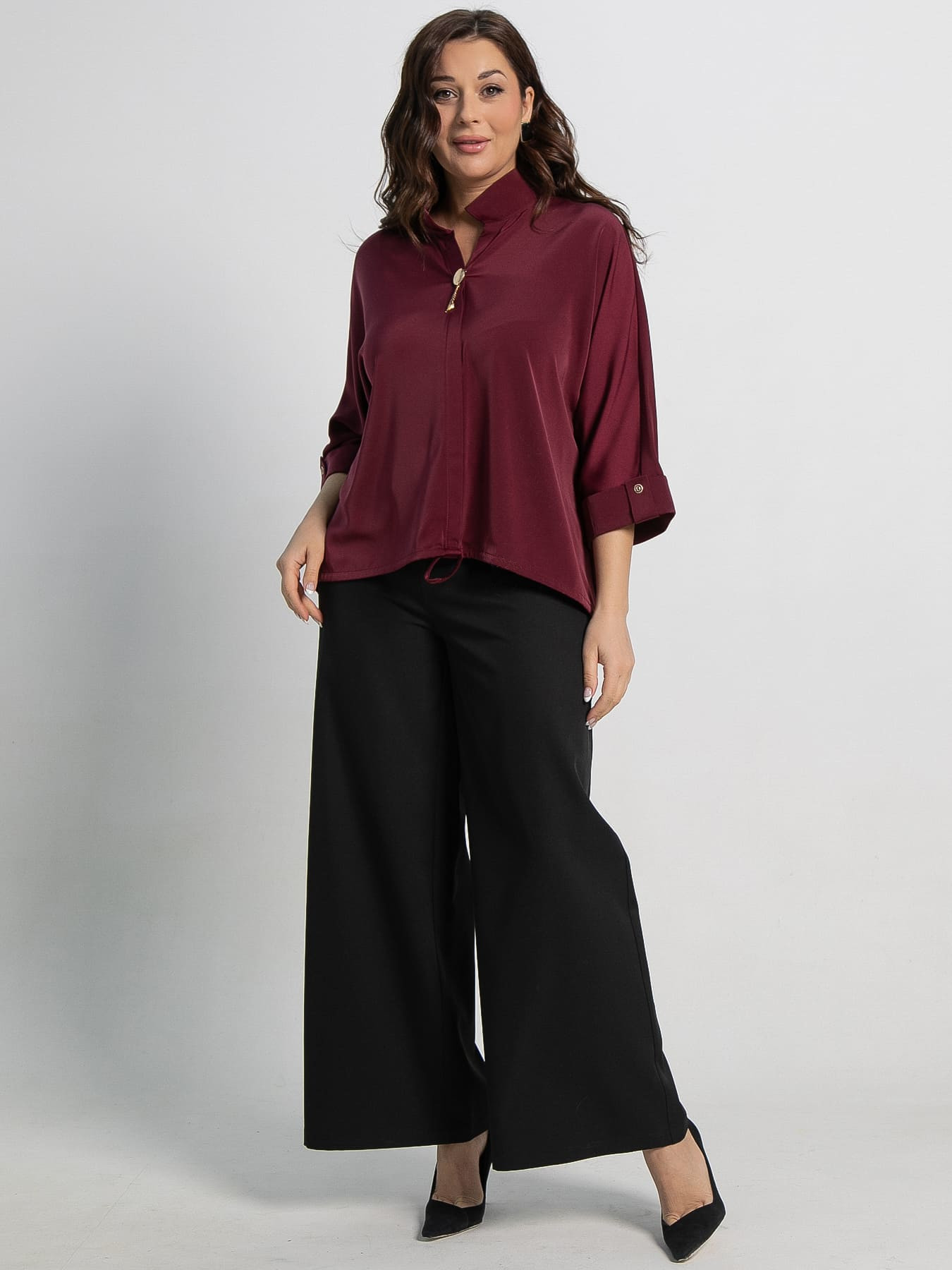 Блузка с рукавами 3/4 в бордовом цвете LT collection(фото4)