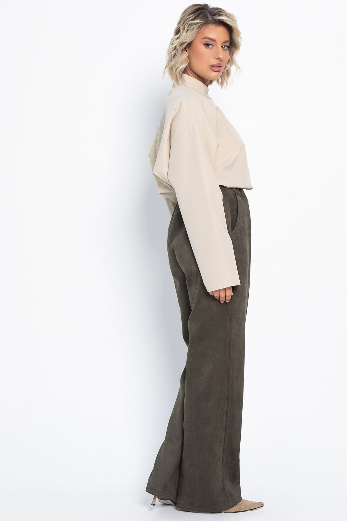 Рубашка бежевая с дизайнерской розой LT collection(фото5)