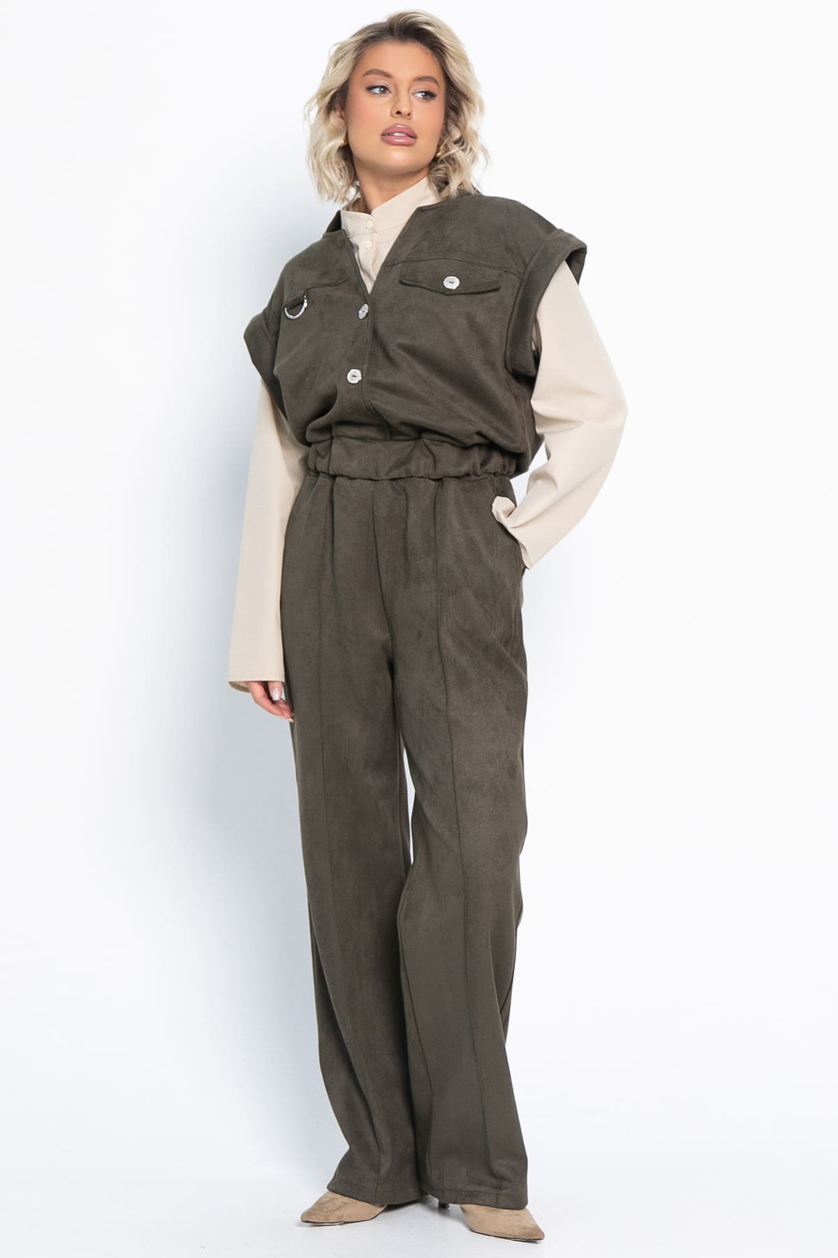 Брюки зелёные замшевые LT collection(фото2)